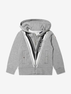 Moncler Enfant Jungen Grafik-Logo Kapuzenpullover mit Reißverschluss