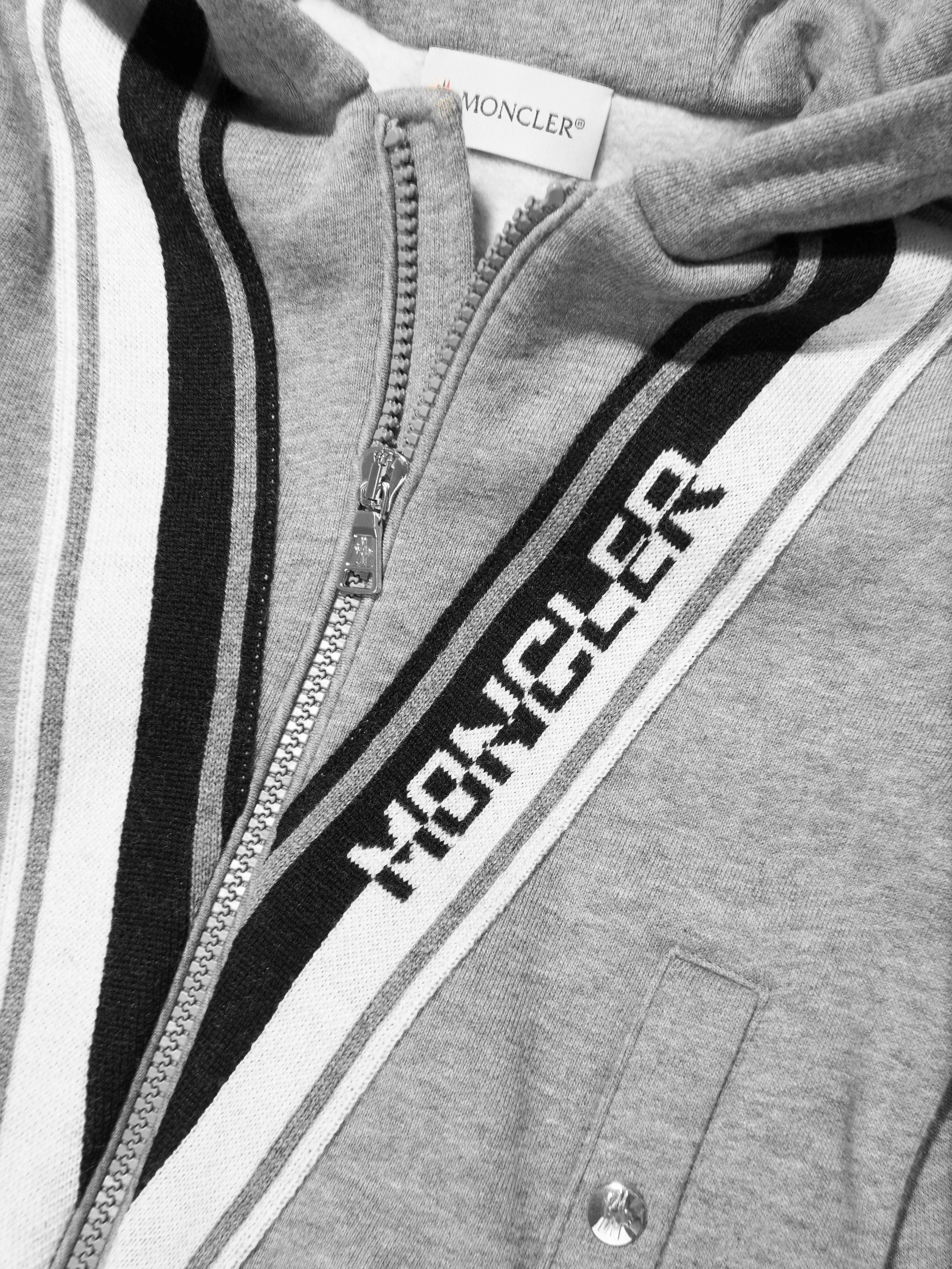 Moncler Enfant Jungen Grafik-Logo Kapuzenpullover mit Reißverschluss