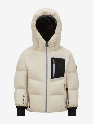 Moncler Enfant Jungen Grenoble Daunengefütterte Mandres Jacke in Beige