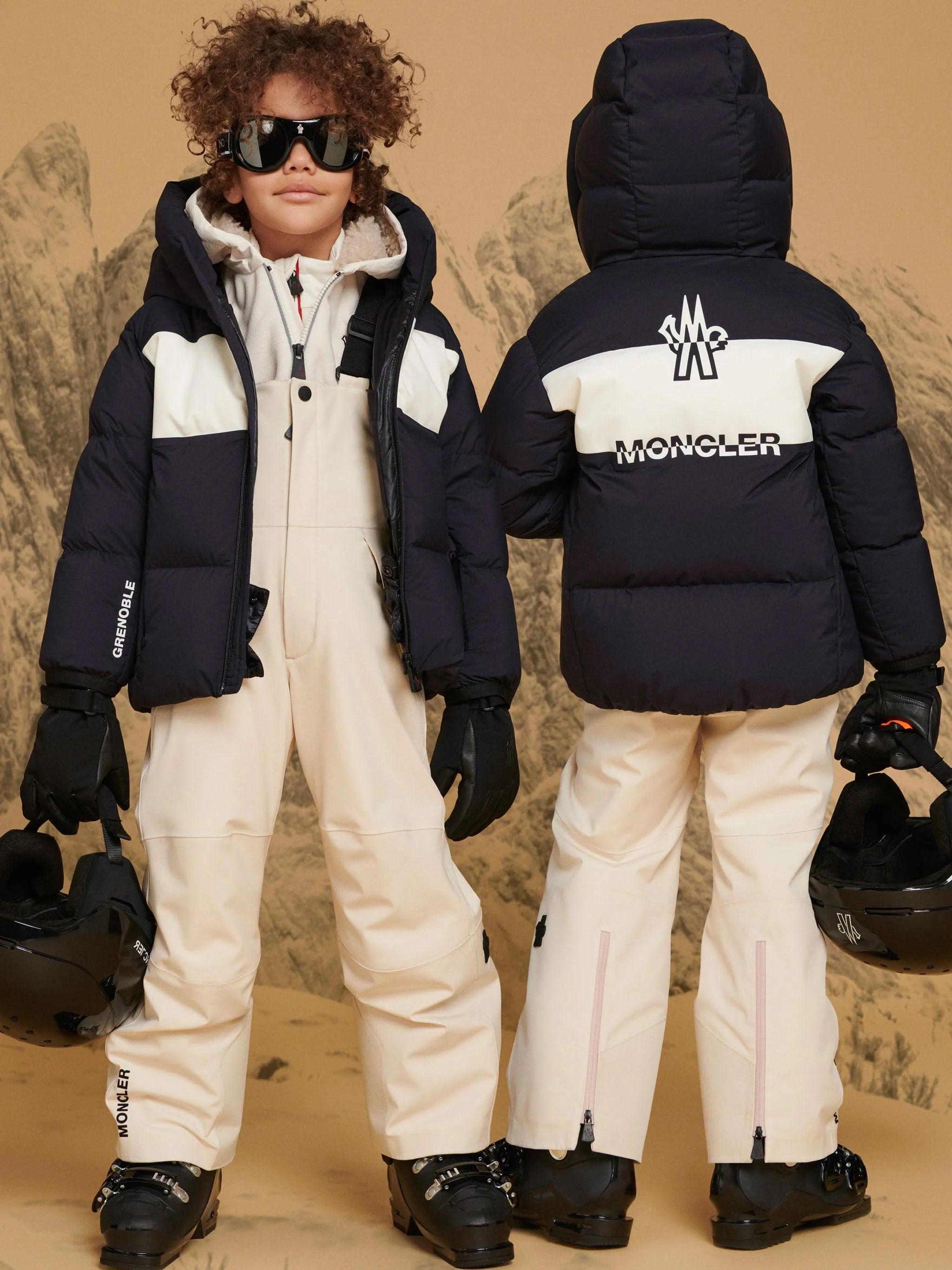 Moncler Enfant Jungen Grenoble Daunengefütterte Zinal Jacke in Marine