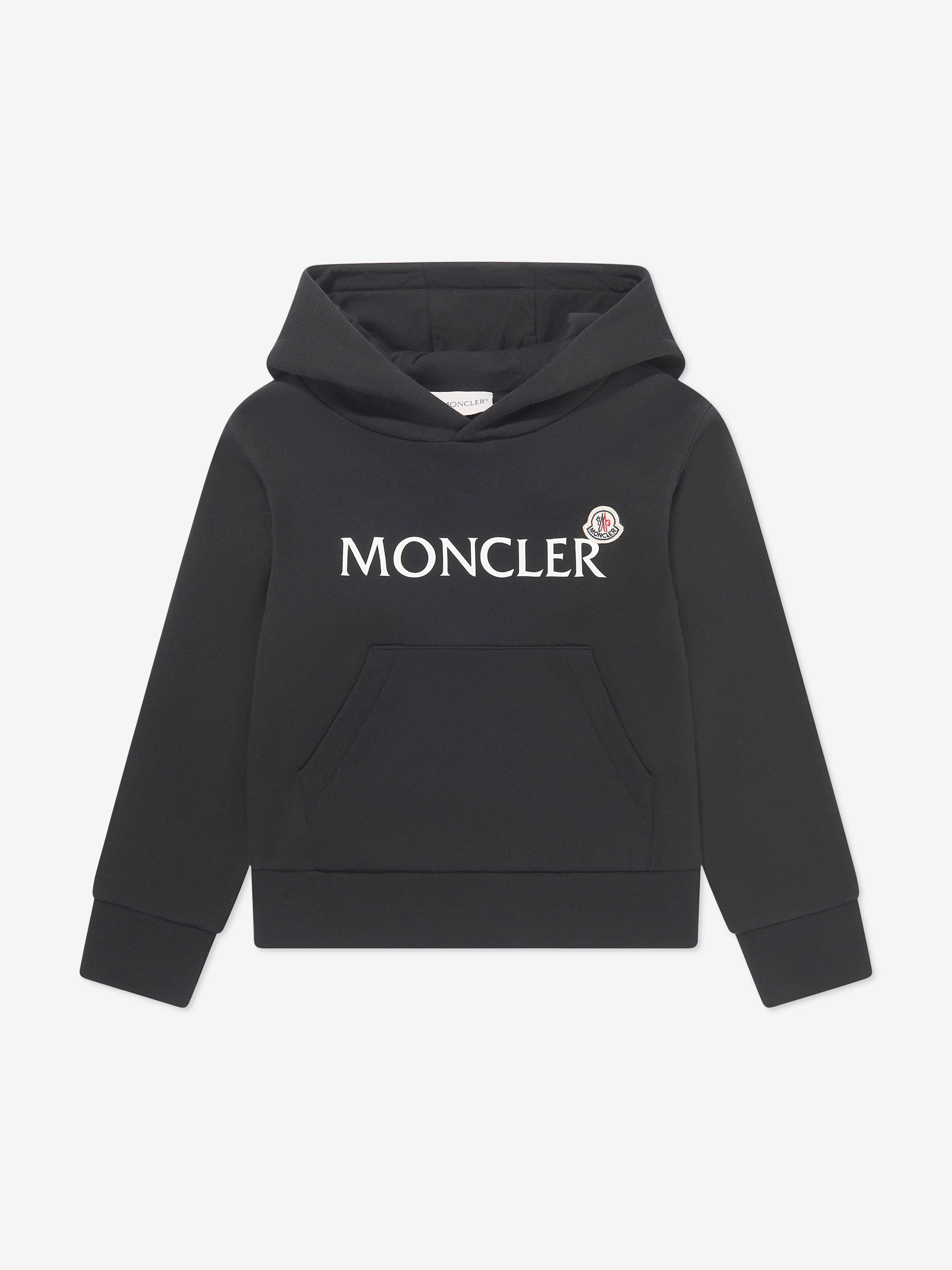 Moncler Enfant Jungen Logo Hoodie in Schwarz