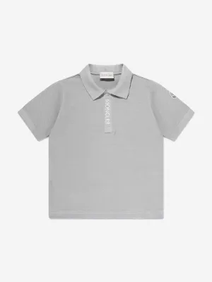 Moncler Enfant Jungen Logo Polo-Shirt in Grau