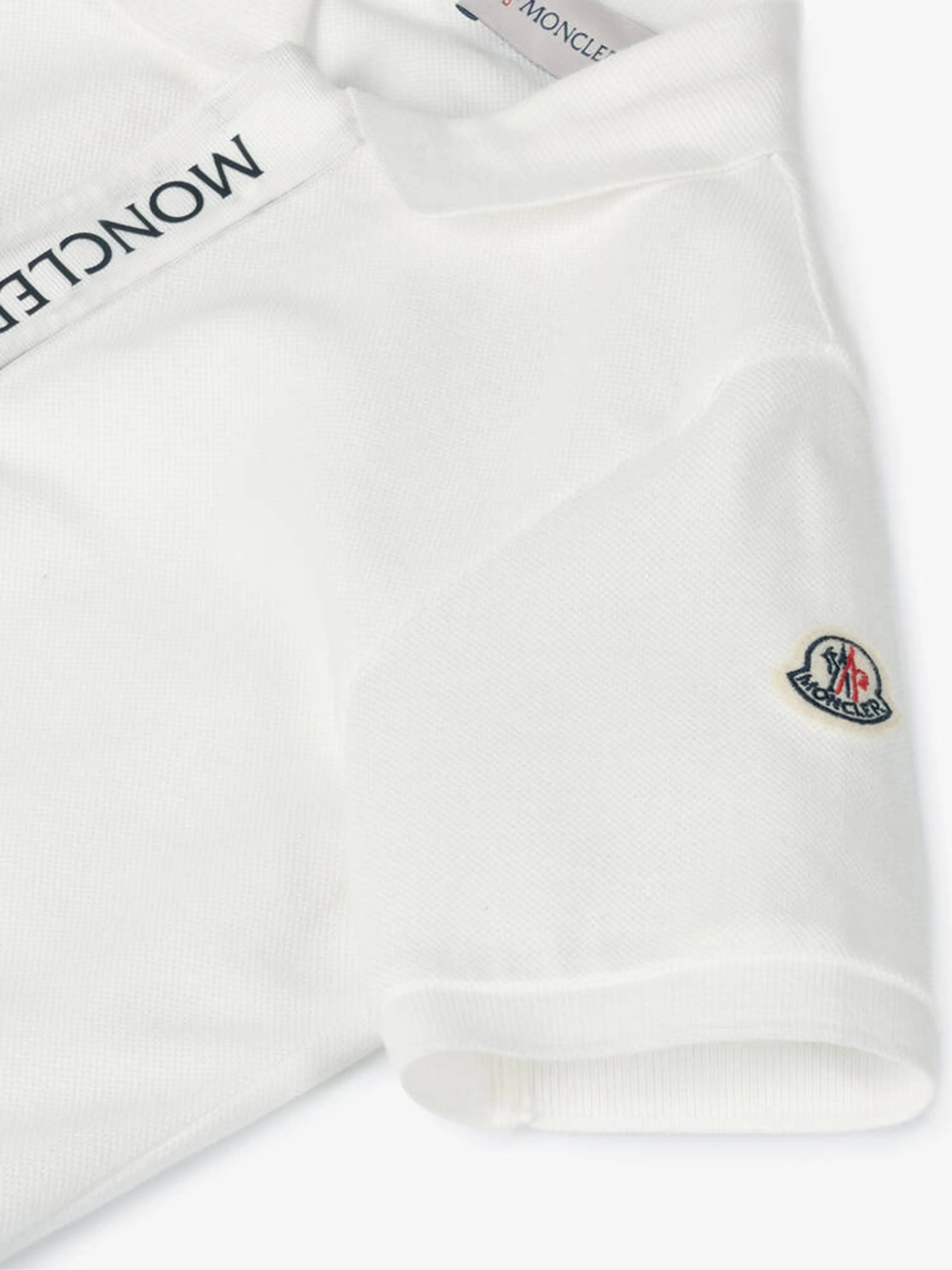 Moncler Enfant Jungen Logo Polo-Shirt in Weiß