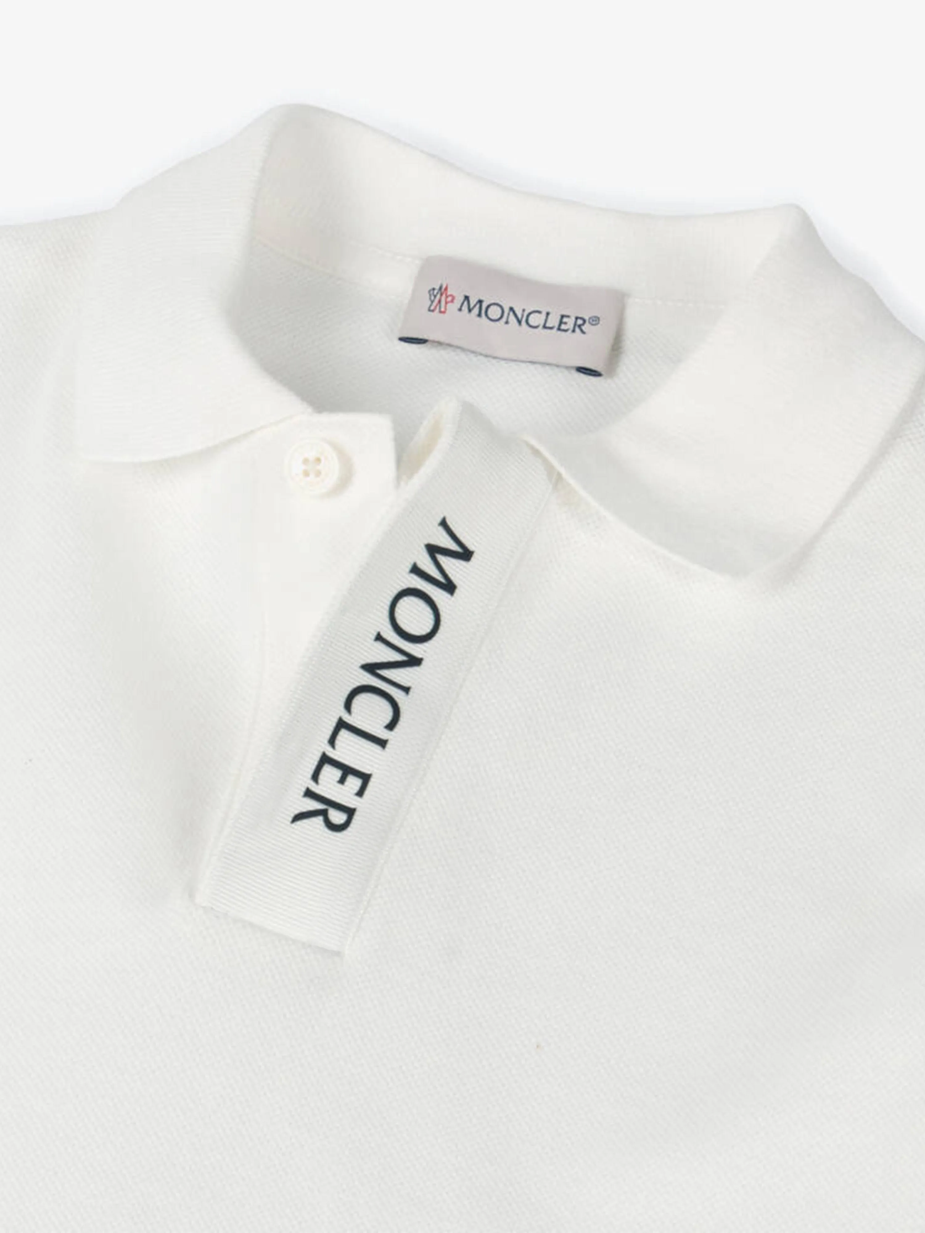 Moncler Enfant Jungen Logo Polo-Shirt in Weiß