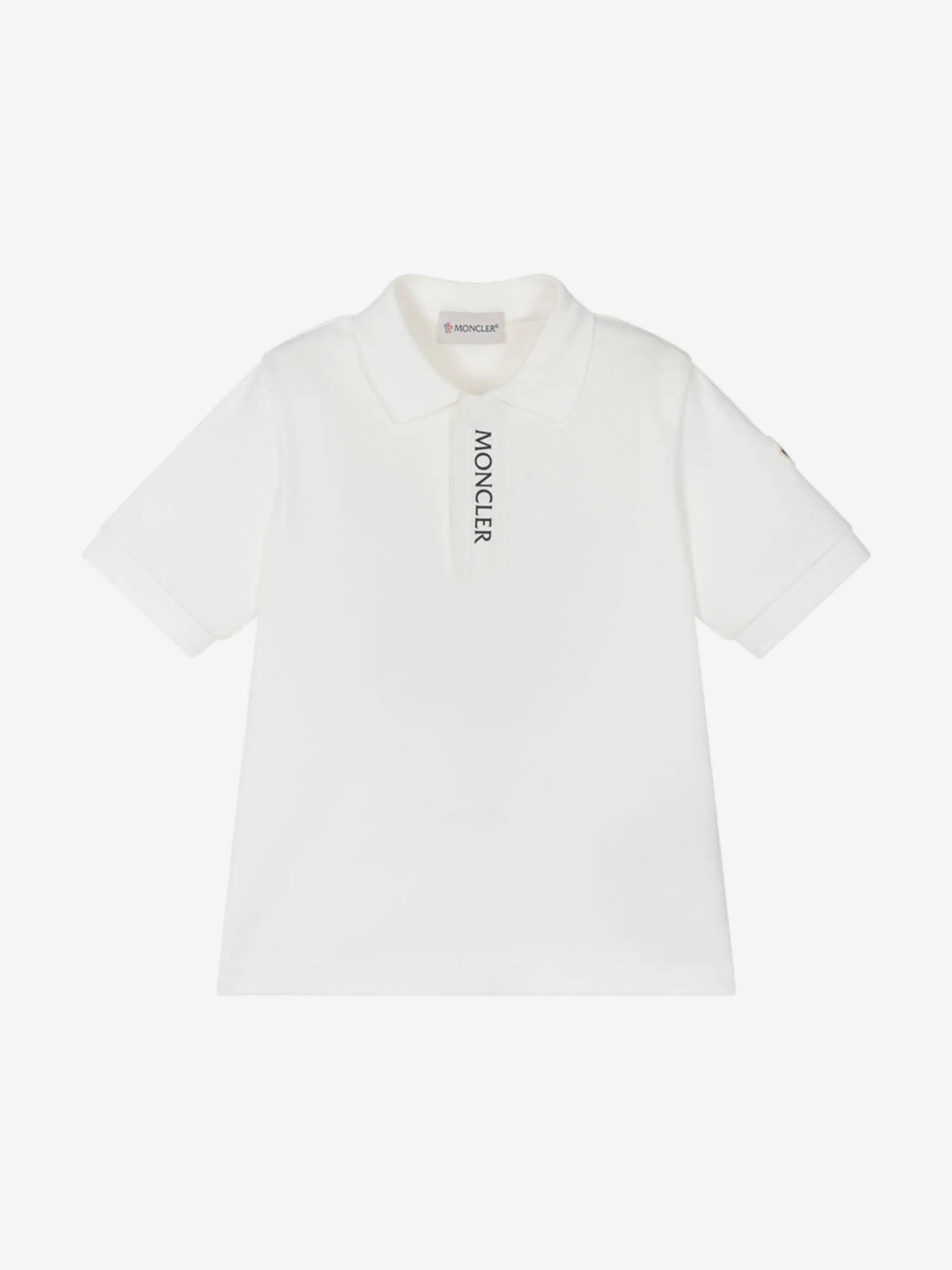 Moncler Enfant Jungen Logo Polo-Shirt in Weiß