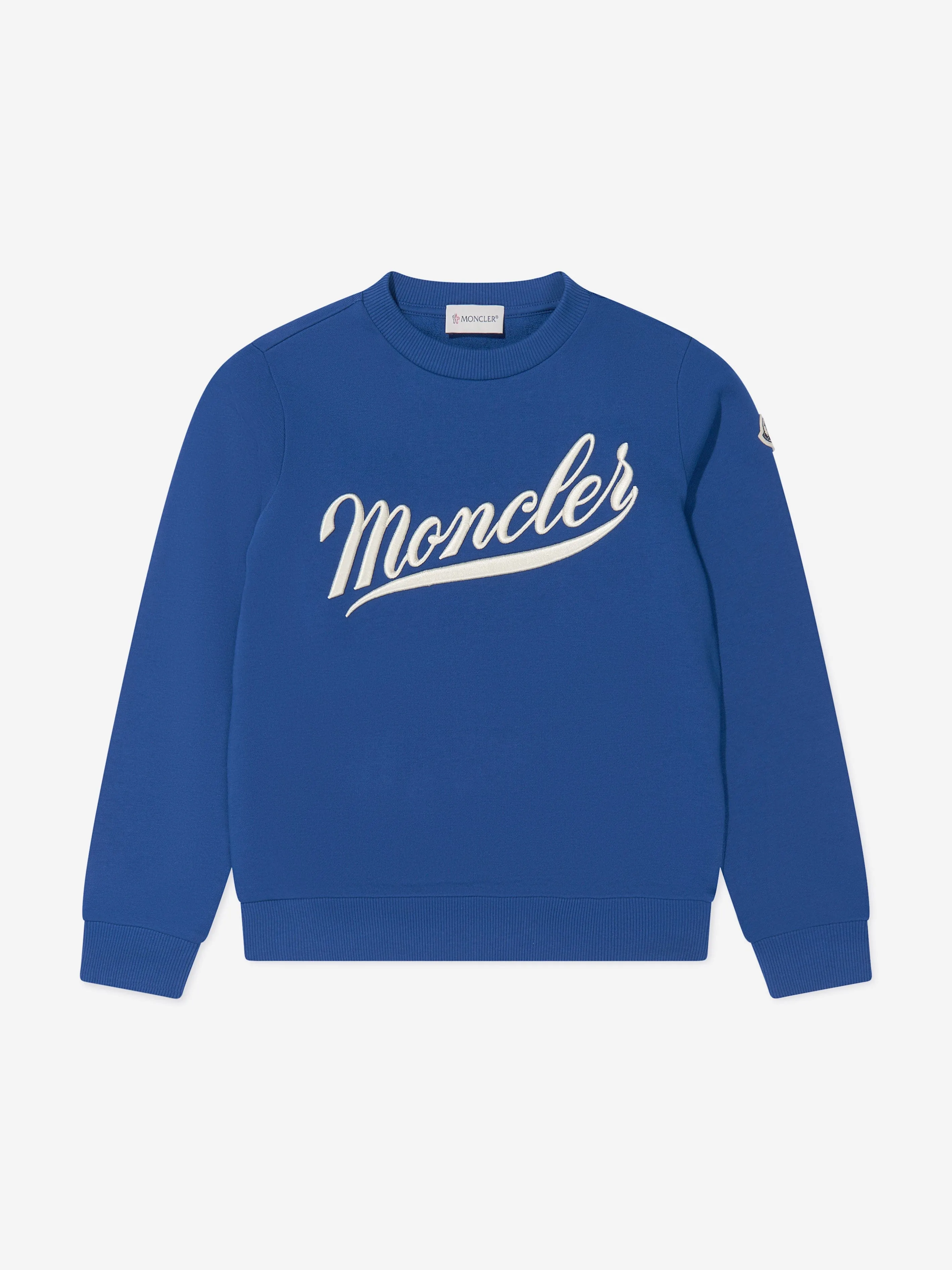 Moncler Enfant Jungen Logo Print Sweatshirt in Blau