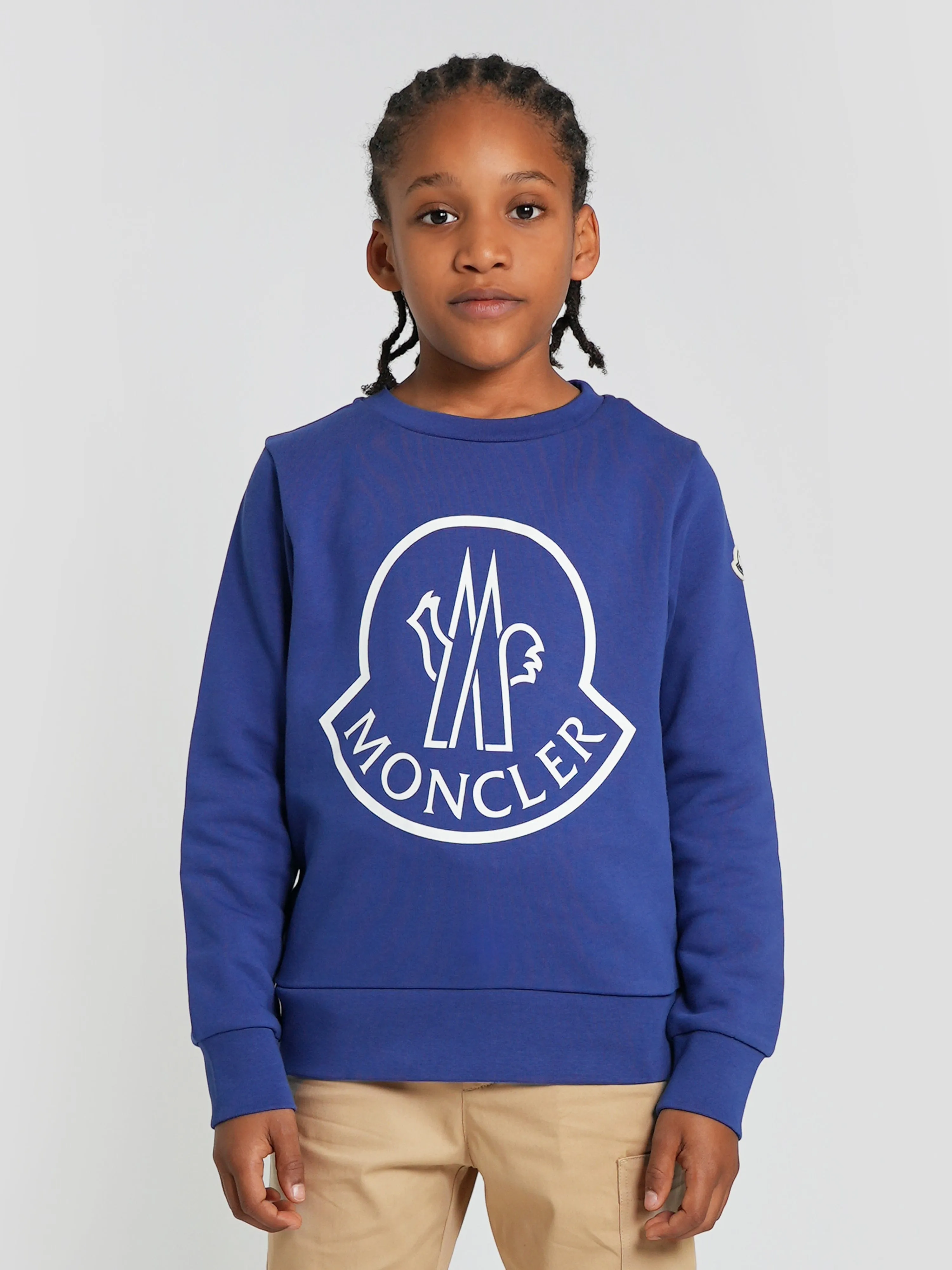 Moncler Enfant Jungen Logo-Sweatshirt in Blau