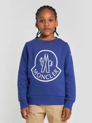 Moncler Enfant Jungen Logo-Sweatshirt in Blau