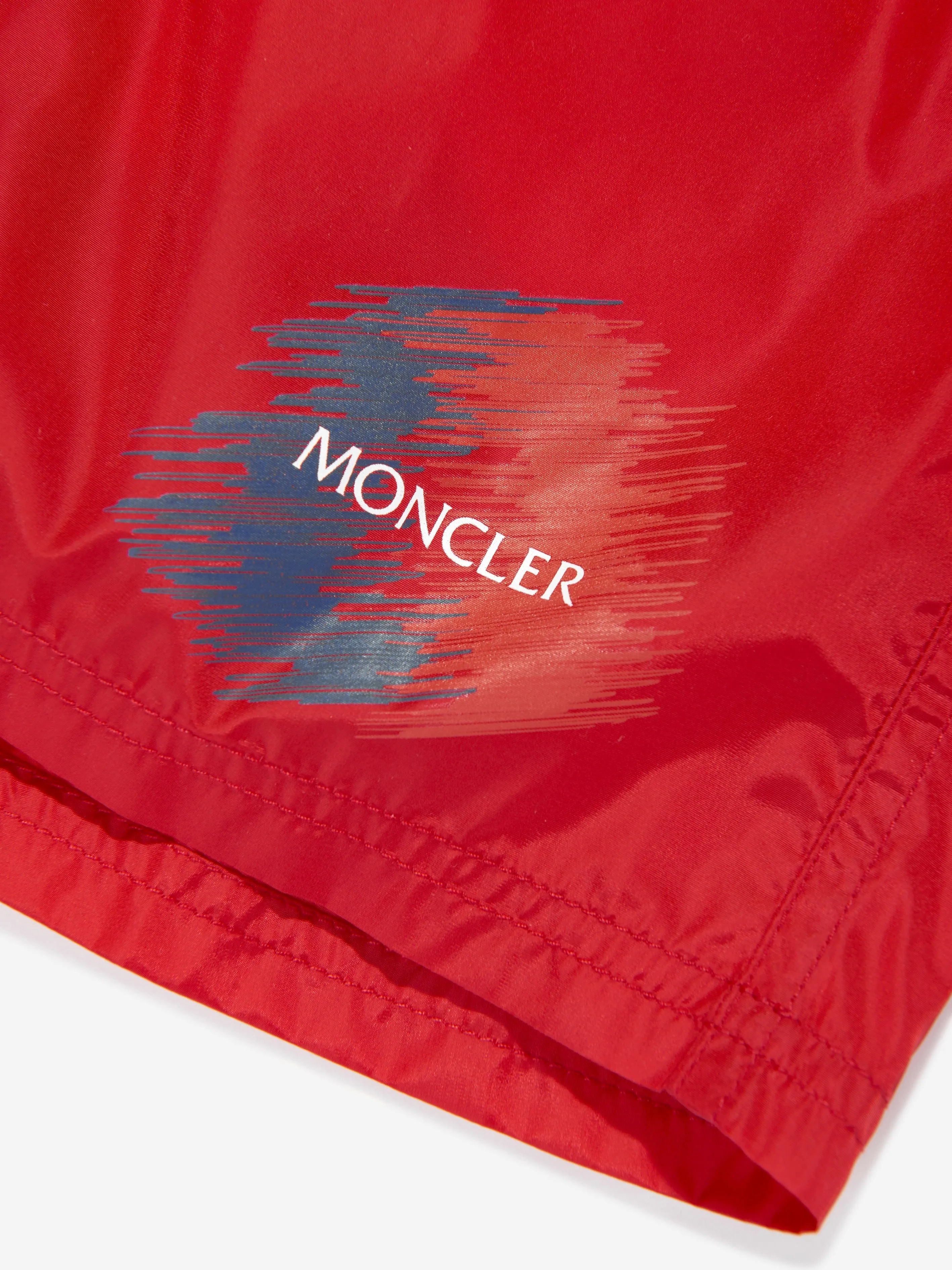 Moncler Enfant Jungen Logo Badeshorts in Rot