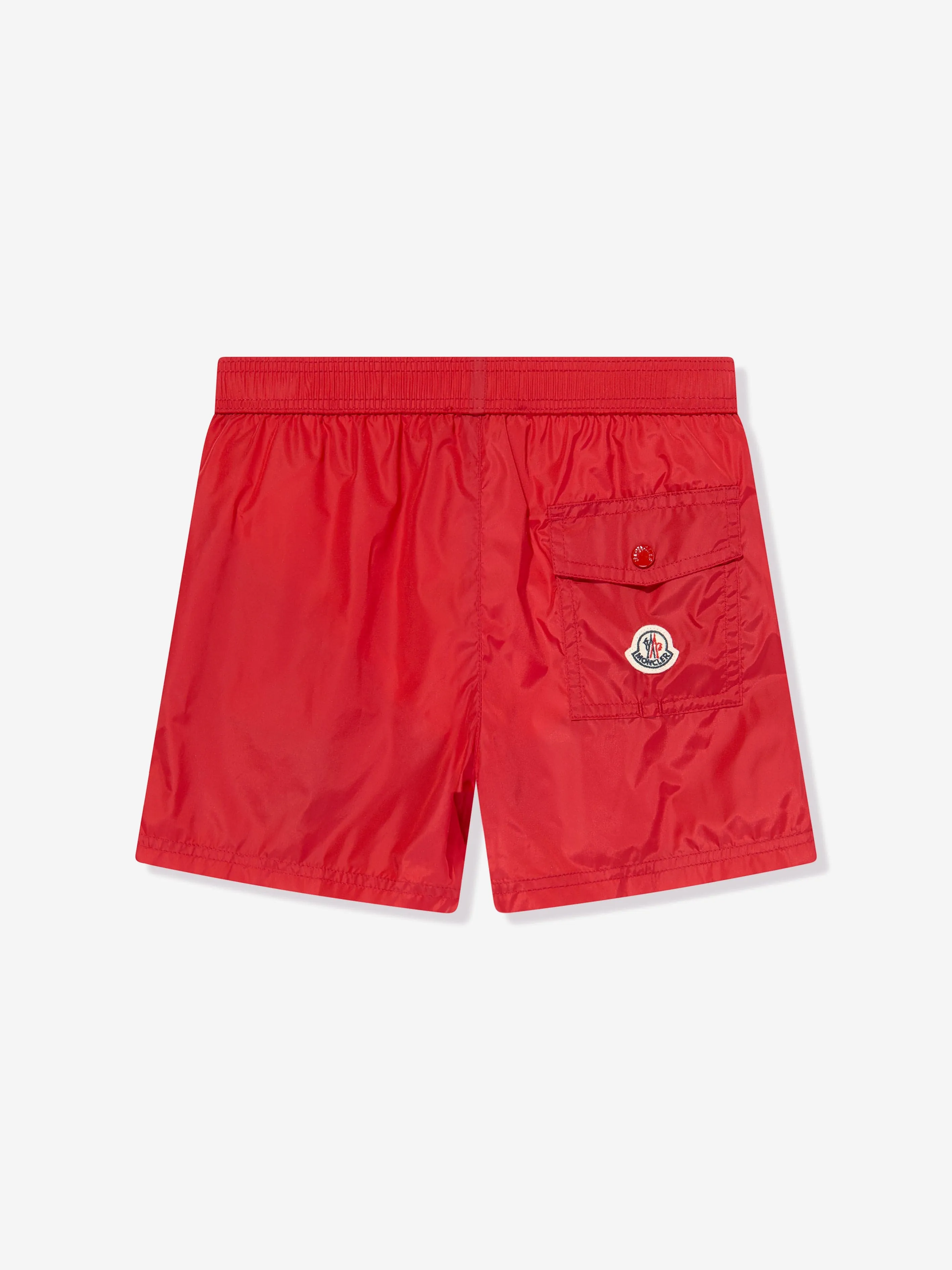 Moncler Enfant Jungen Logo Badeshorts in Rot