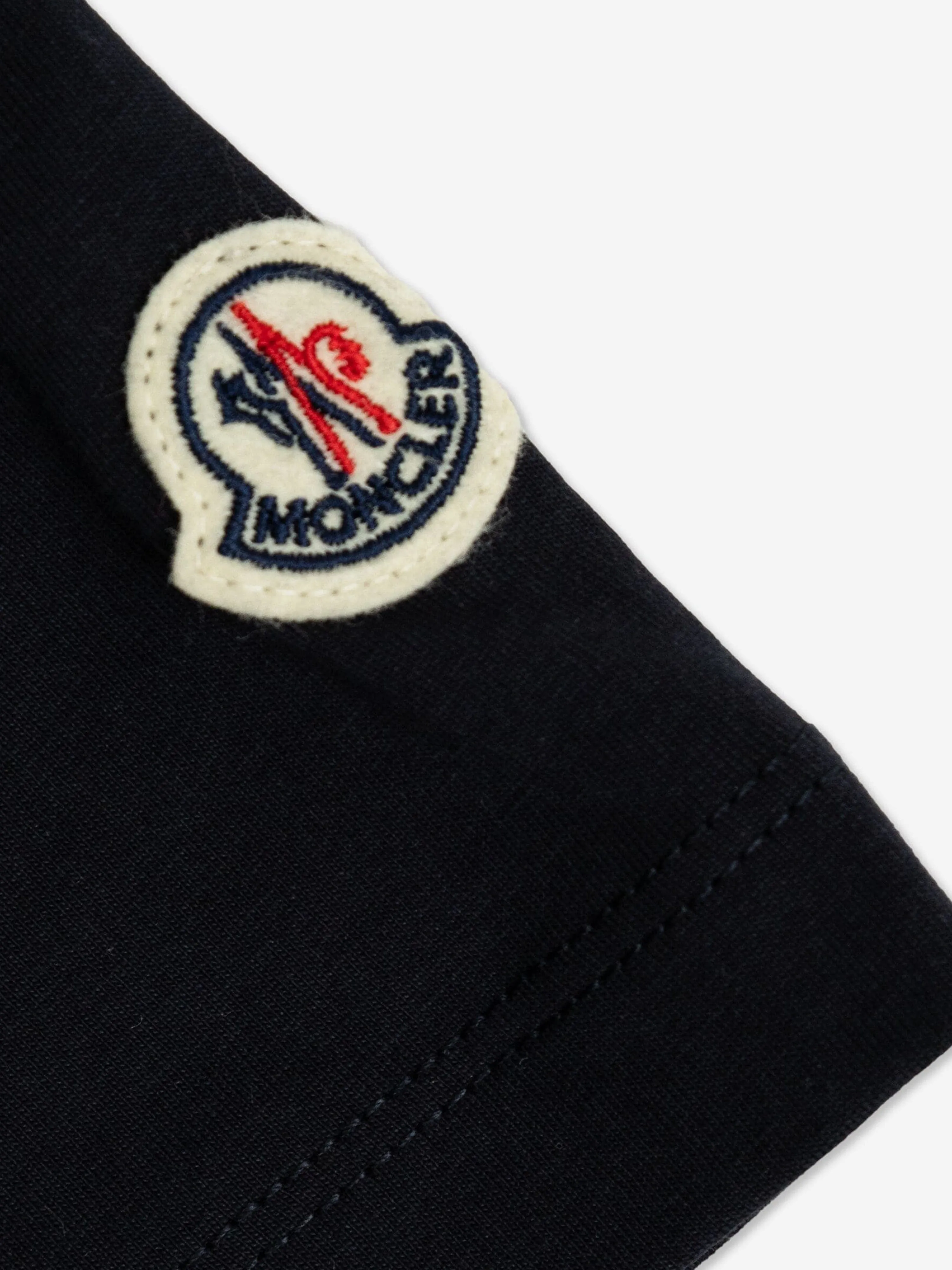 Moncler Enfant Jungen Logo T-Shirt in Marineblau