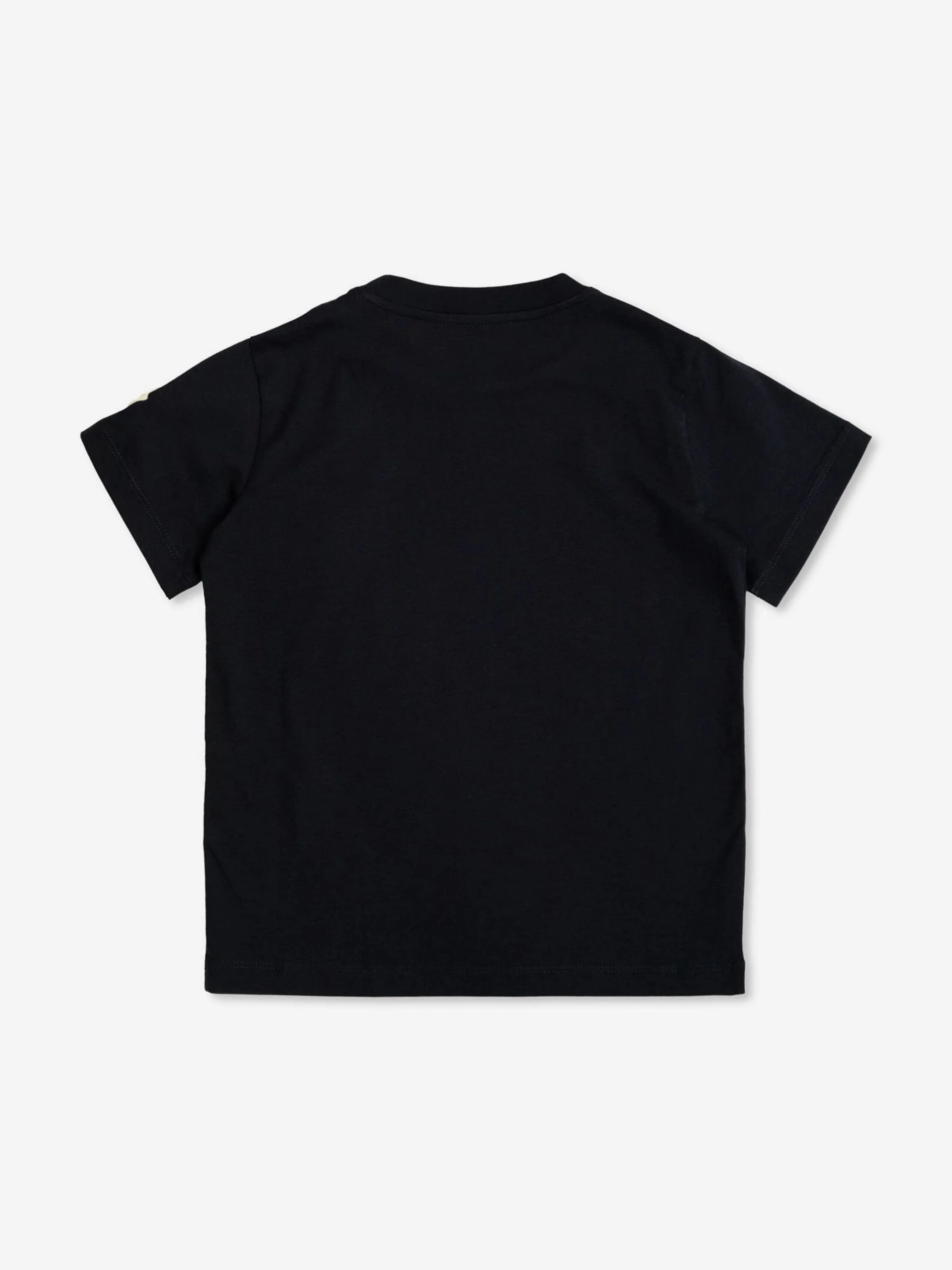 Moncler Enfant Jungen Logo T-Shirt in Marineblau