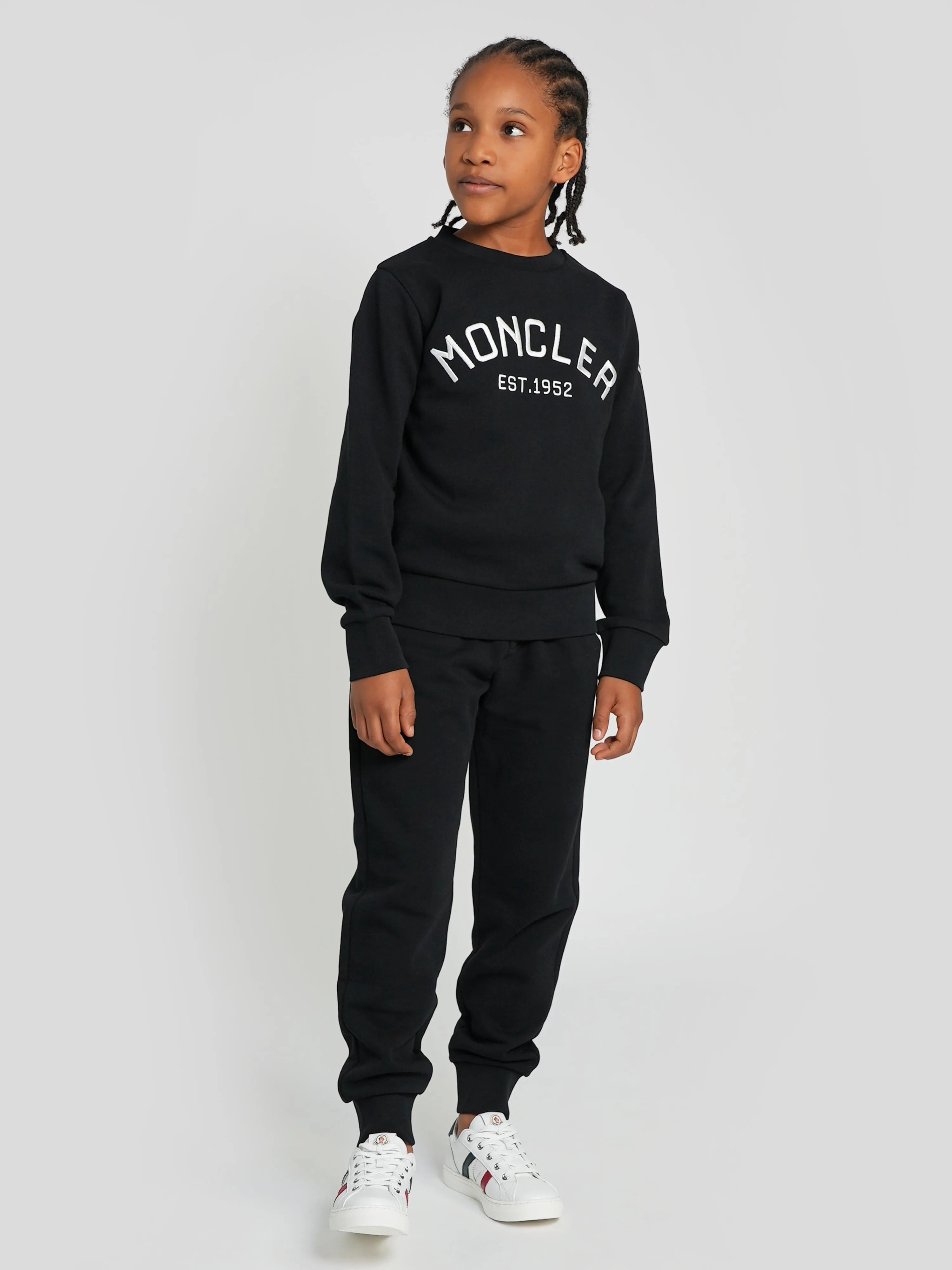 Moncler Enfant Jungen Logo-Tracksuit in Schwarz