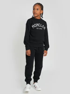 Moncler Enfant Jungen Logo-Tracksuit in Schwarz