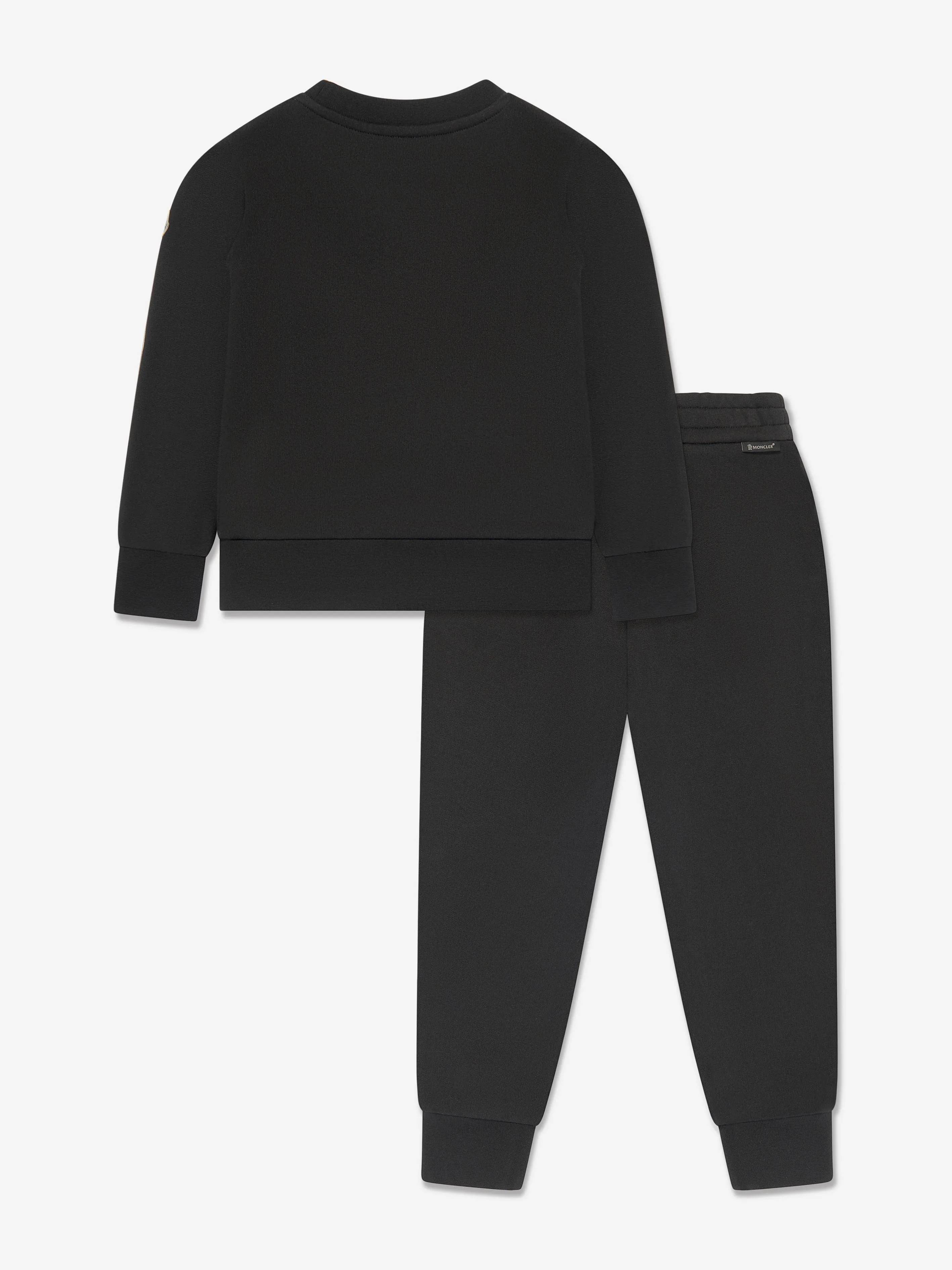 Moncler Enfant Jungen Logo-Tracksuit in Schwarz
