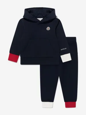 Moncler Enfant Jungen Logo-Tracksuit in Marineblau