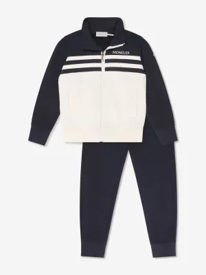 Moncler Enfant Jungen Logo-Tracksuit in Marineblau