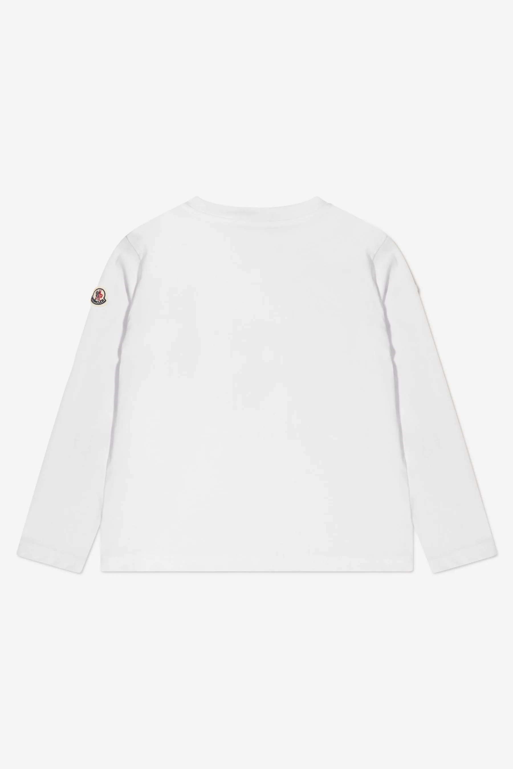 Moncler Enfant Jungen Langarm Logo T-Shirt in Weiß