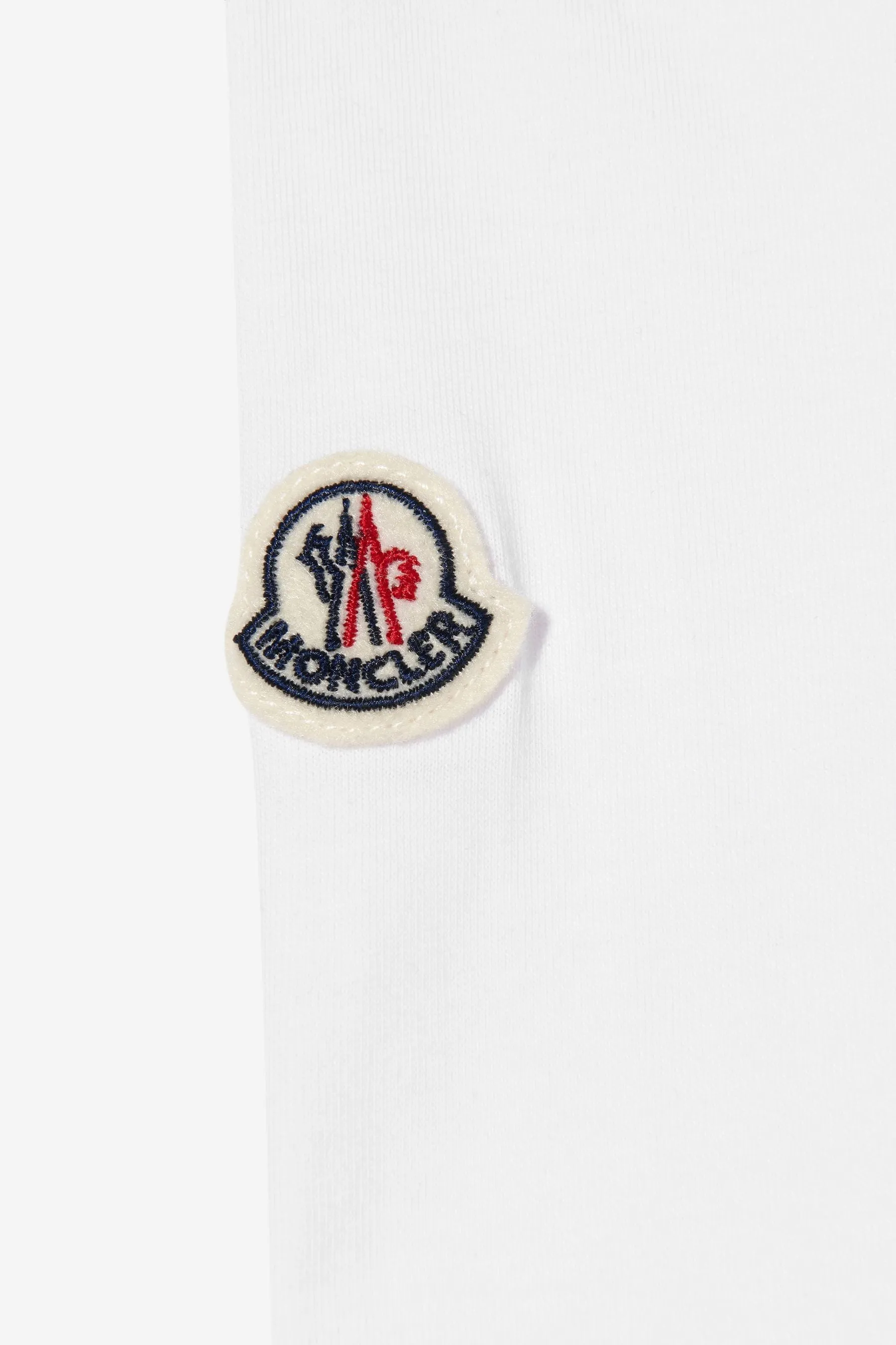 Moncler Enfant Jungen Langarm Logo T-Shirt in Weiß