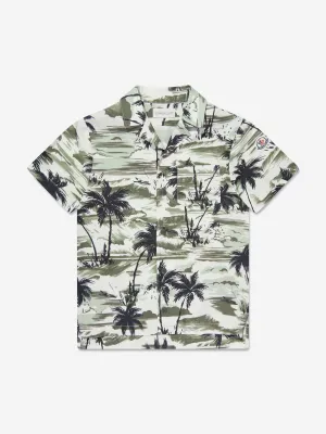 Moncler Enfant Jungen Palmen Shirt in Grün