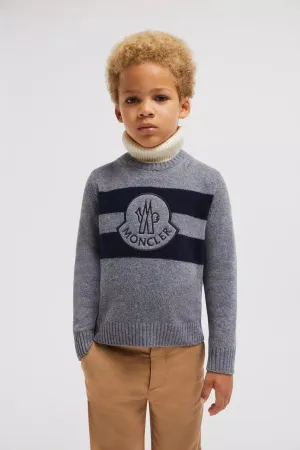Moncler Enfant Jungen Wollpullover in Grau