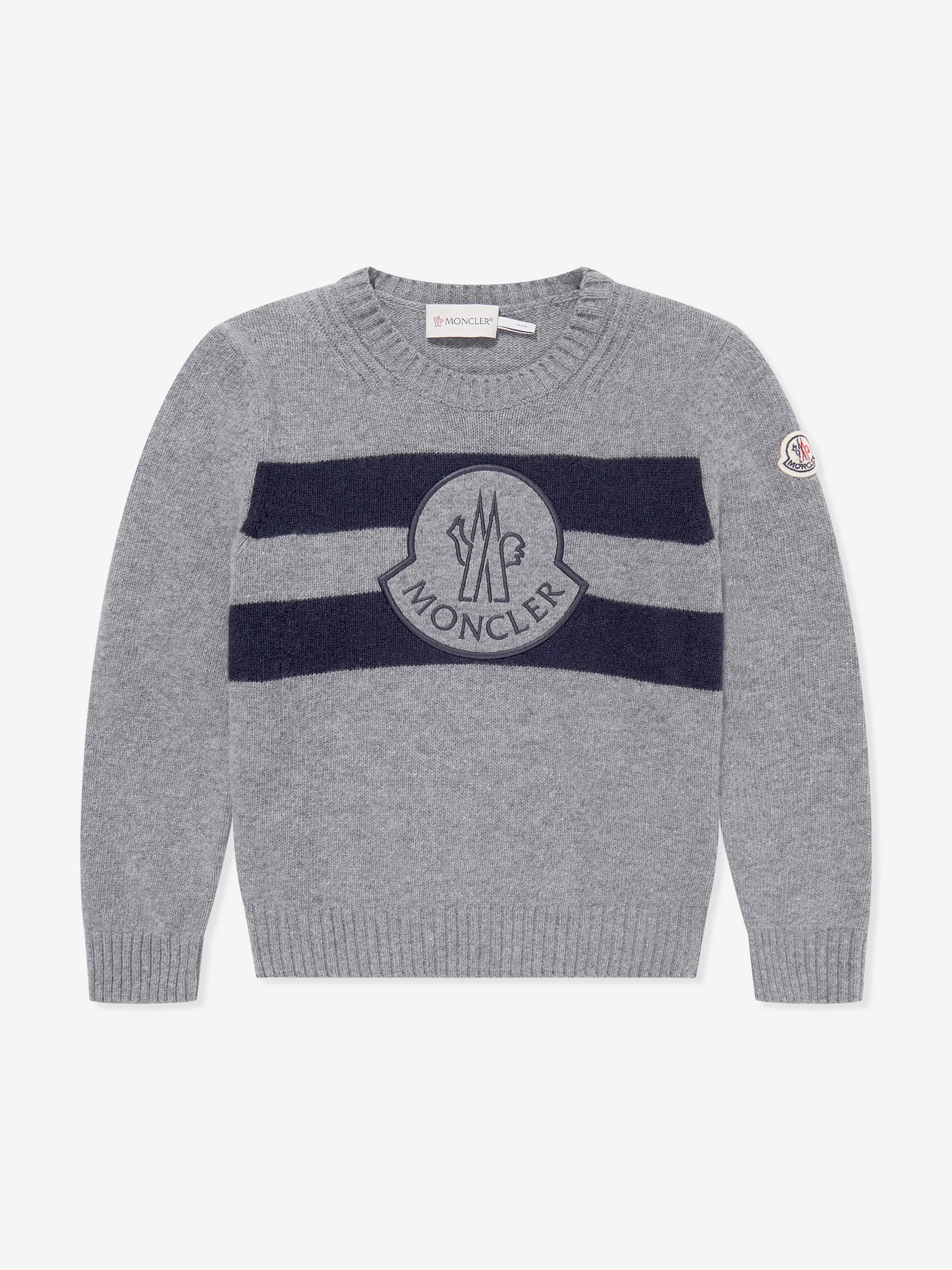 Moncler Enfant Jungen Wollpullover in Grau