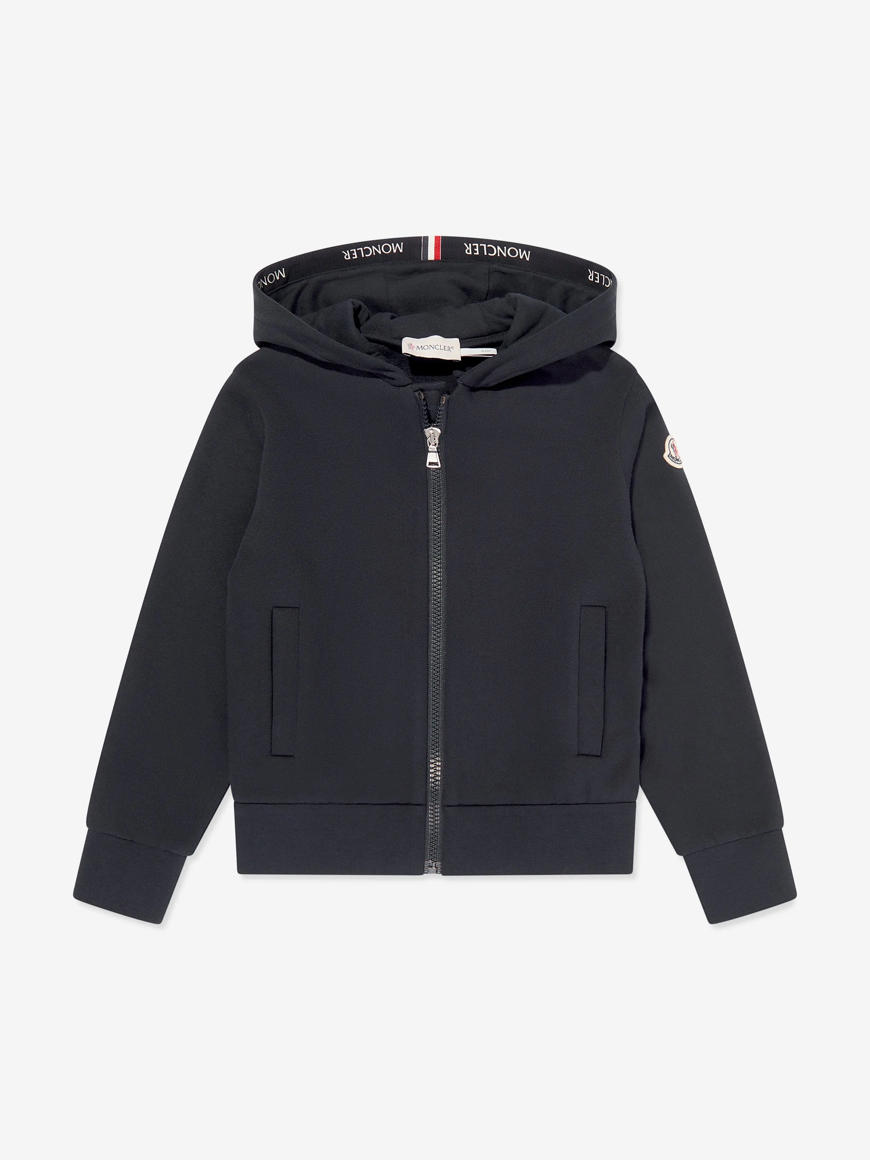Moncler Enfant Jungen Reißverschluss-Shirt in Marineblau