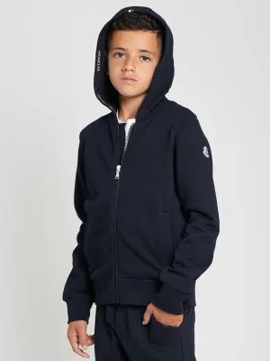 Moncler Enfant Jungen Reißverschluss-Shirt in Marineblau