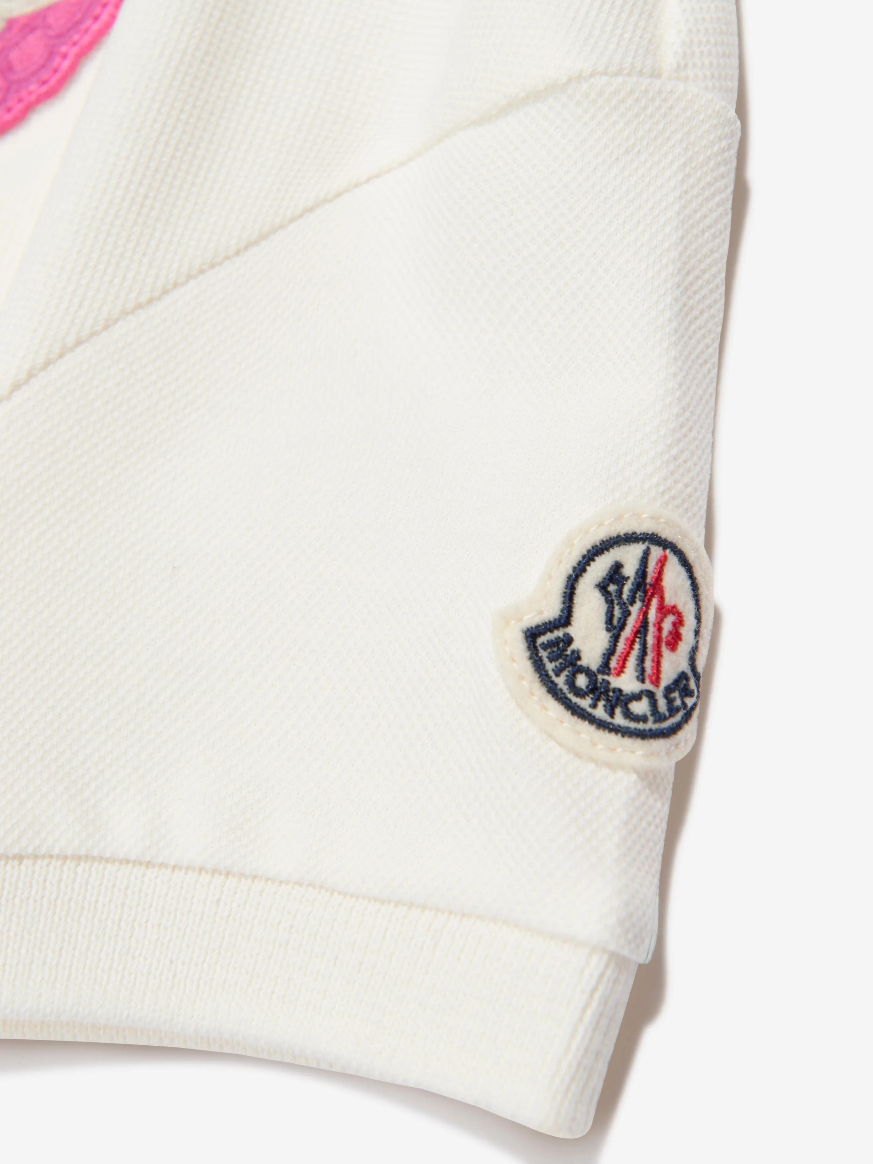 Moncler Enfant Mädchen Bären Polo Kleid in Weiß