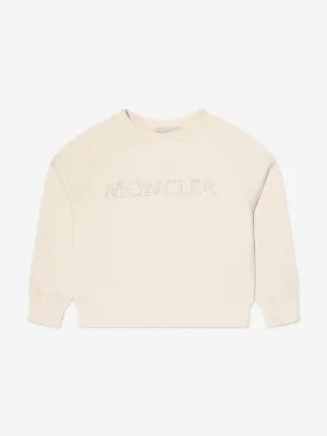 Moncler Enfant Mädchen Logo Sweatshirt in Elfenbein