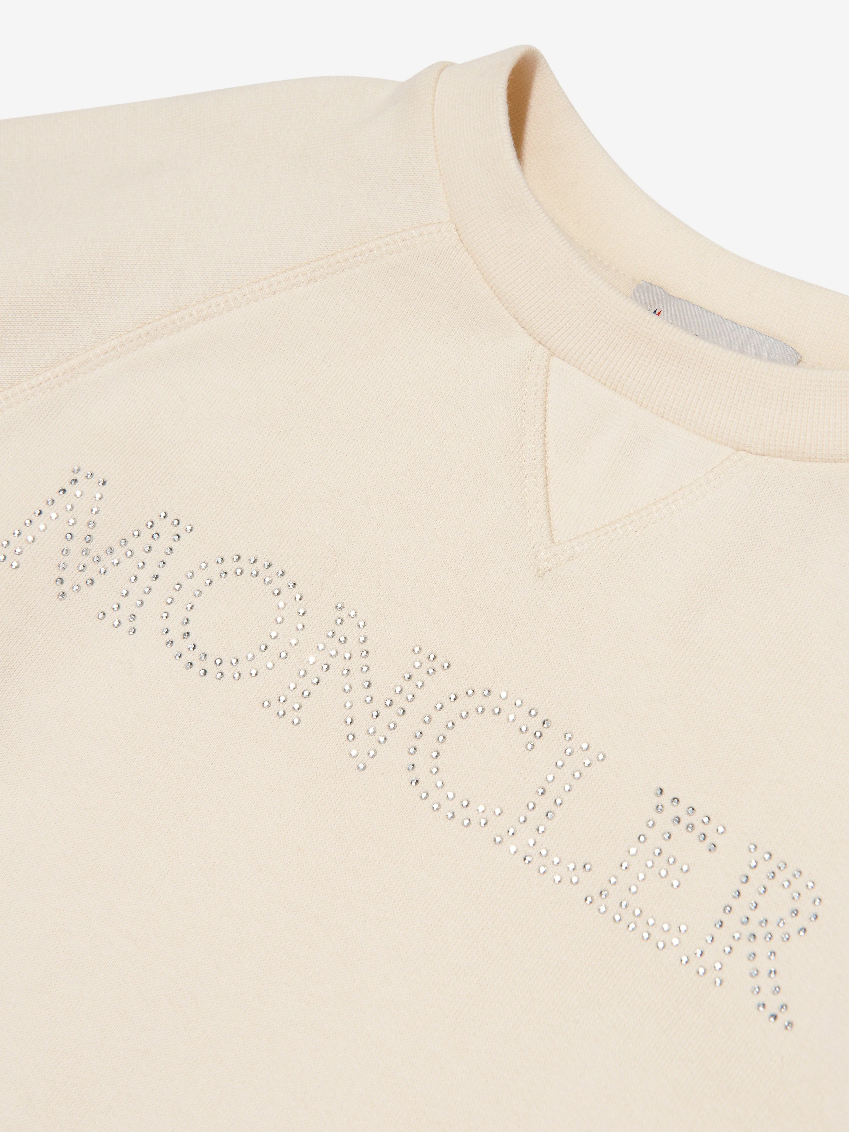 Moncler Enfant Mädchen Logo Sweatshirt in Elfenbein