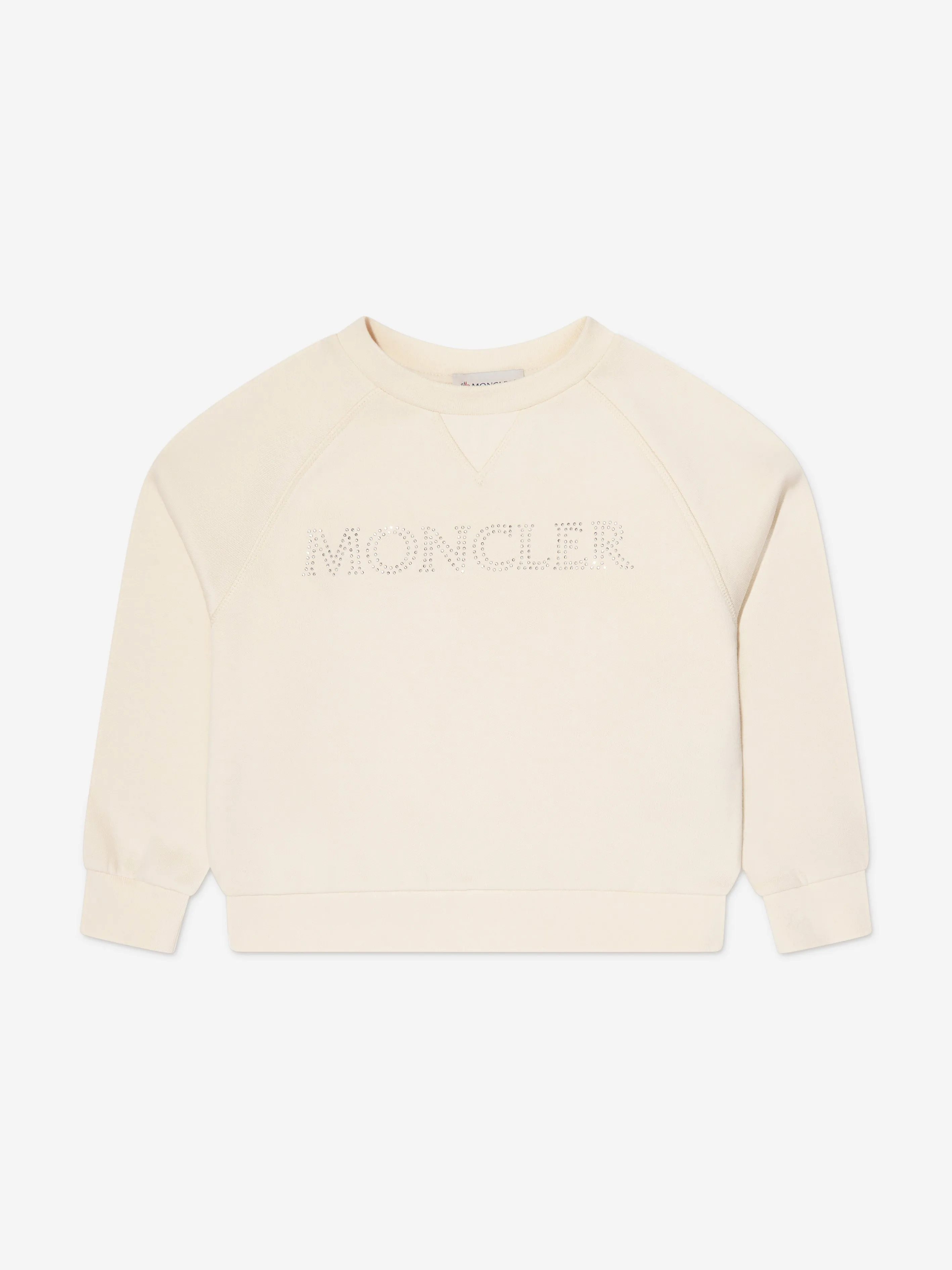 Moncler Enfant Mädchen Logo Sweatshirt in Elfenbein