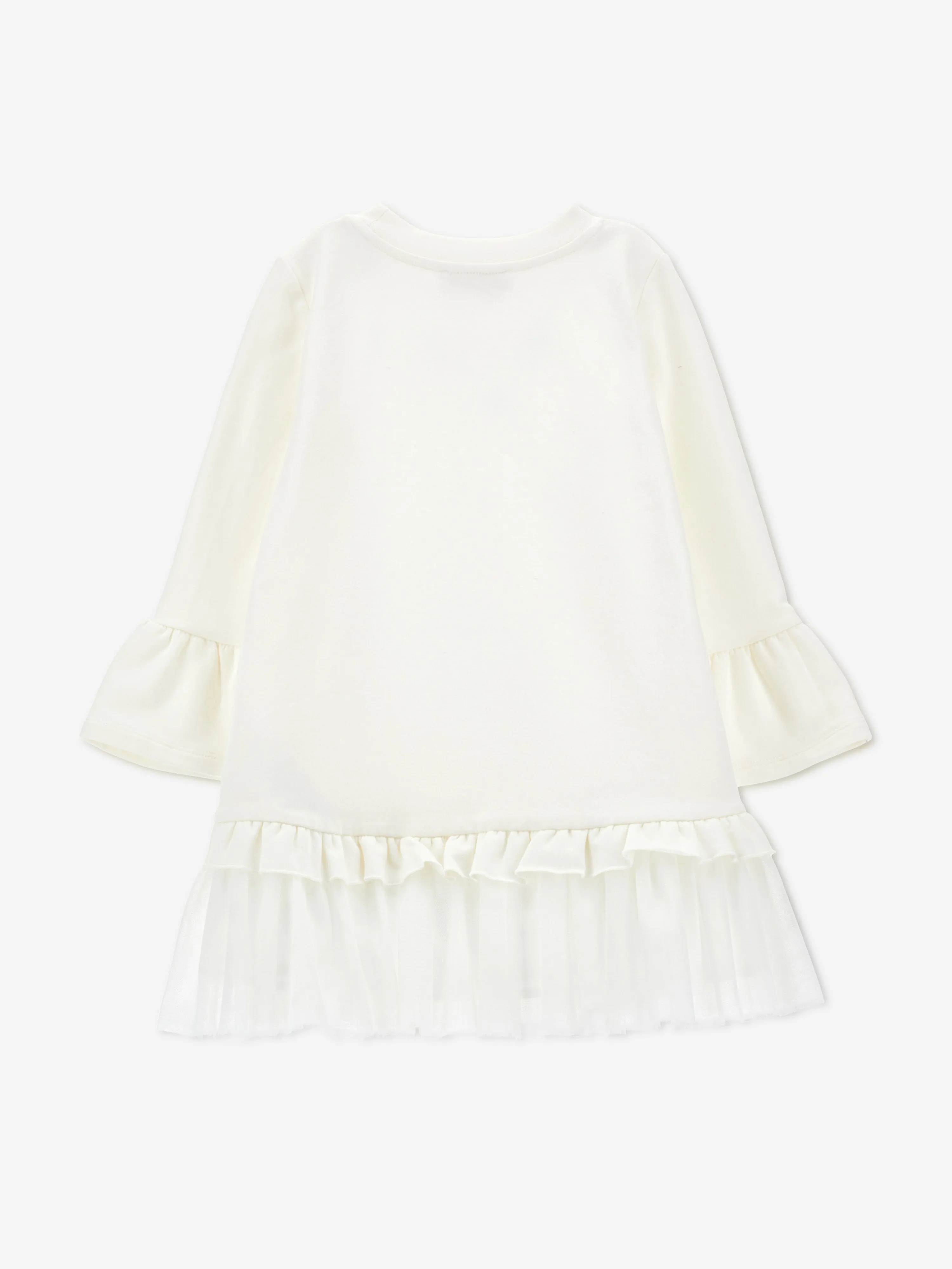 Monnalisa Mädchen Elsa Jersey-Kleid in Elfenbein