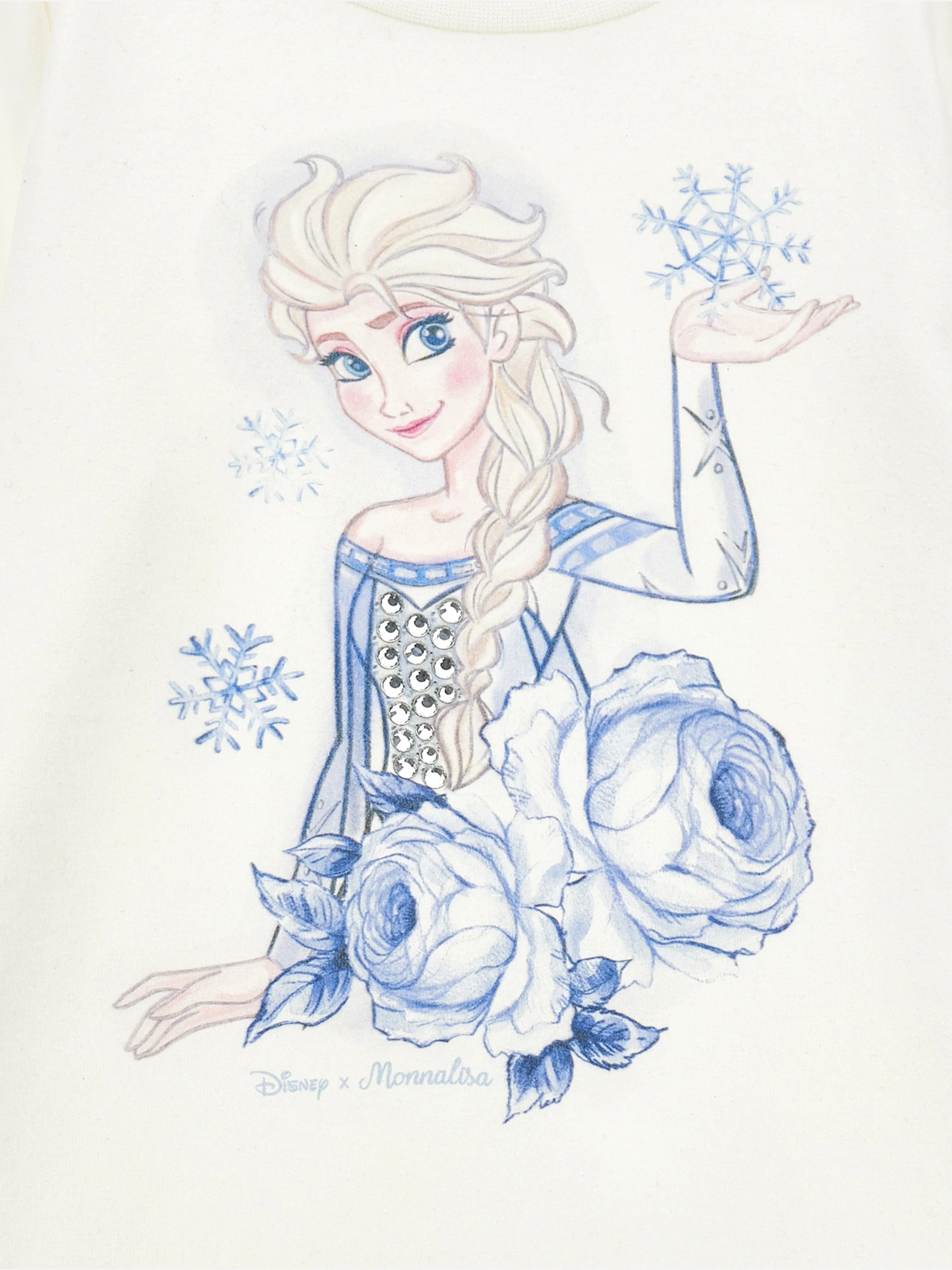 Monnalisa Mädchen Elsa Jersey-Kleid in Elfenbein