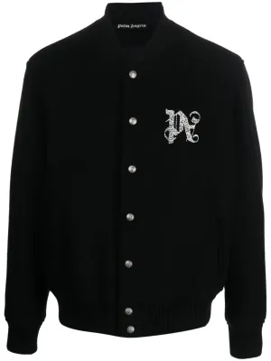 Monogram-Embroidered Bomber Jacket winter jackets clearance