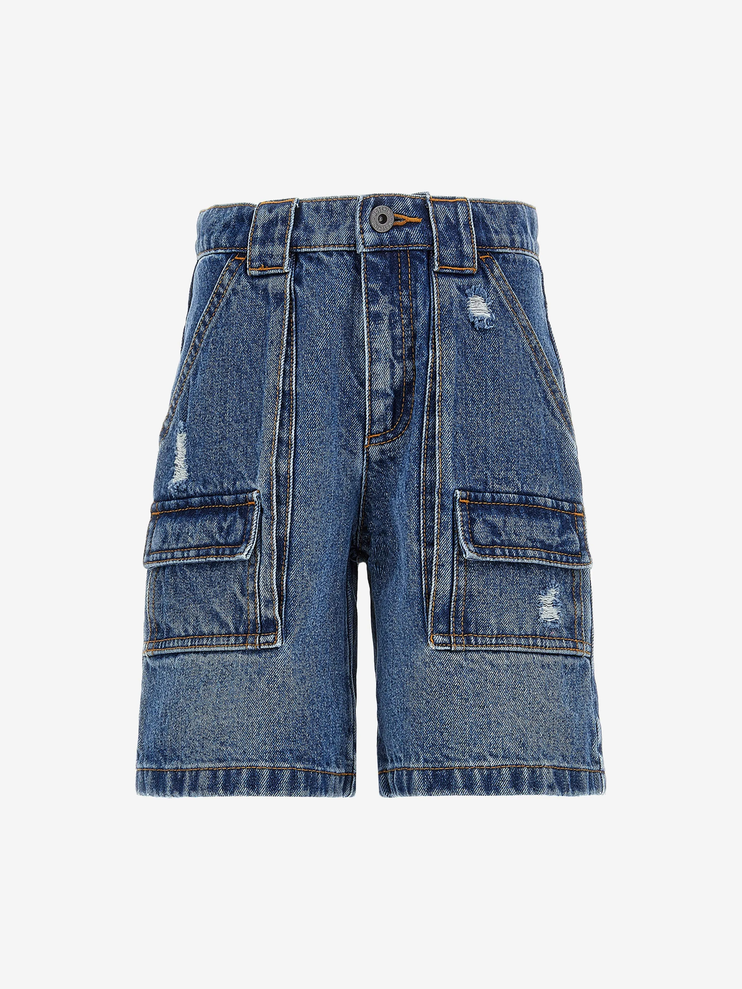 Moschino Jungen Denim Cargo Shorts in Blau