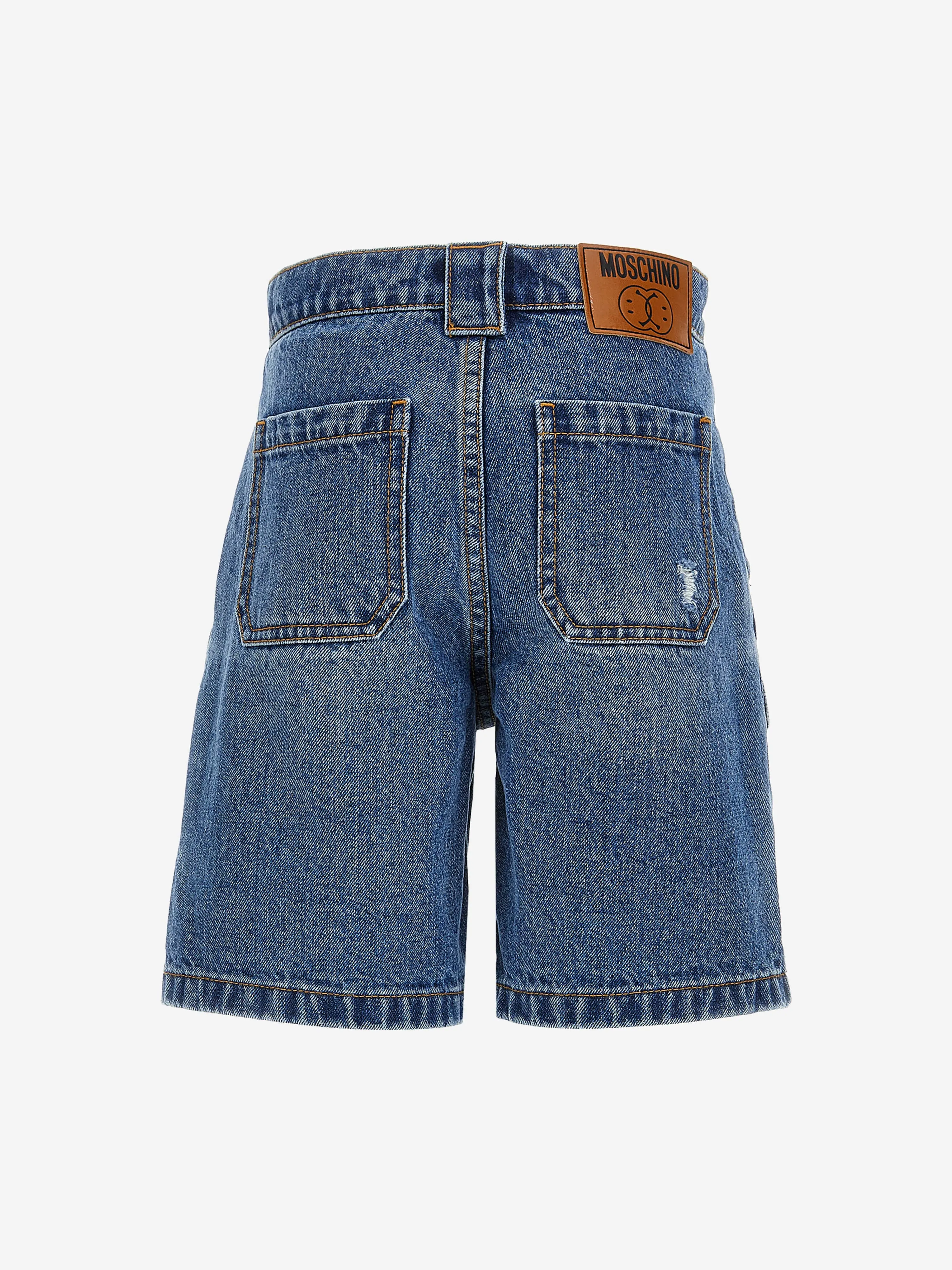 Moschino Jungen Denim Cargo Shorts in Blau