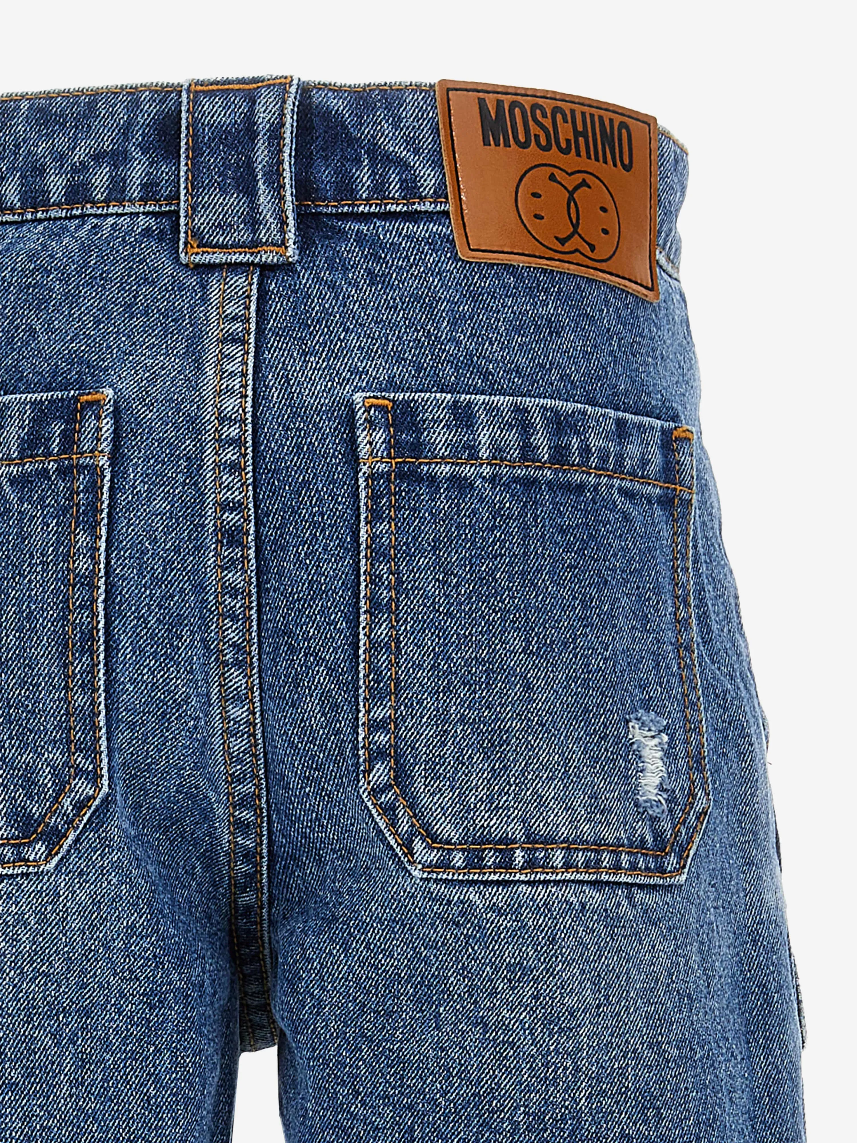 Moschino Jungen Denim Cargo Shorts in Blau