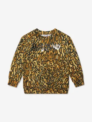 Moschino Jungen Leopardenprint Sweatshirt in Braun