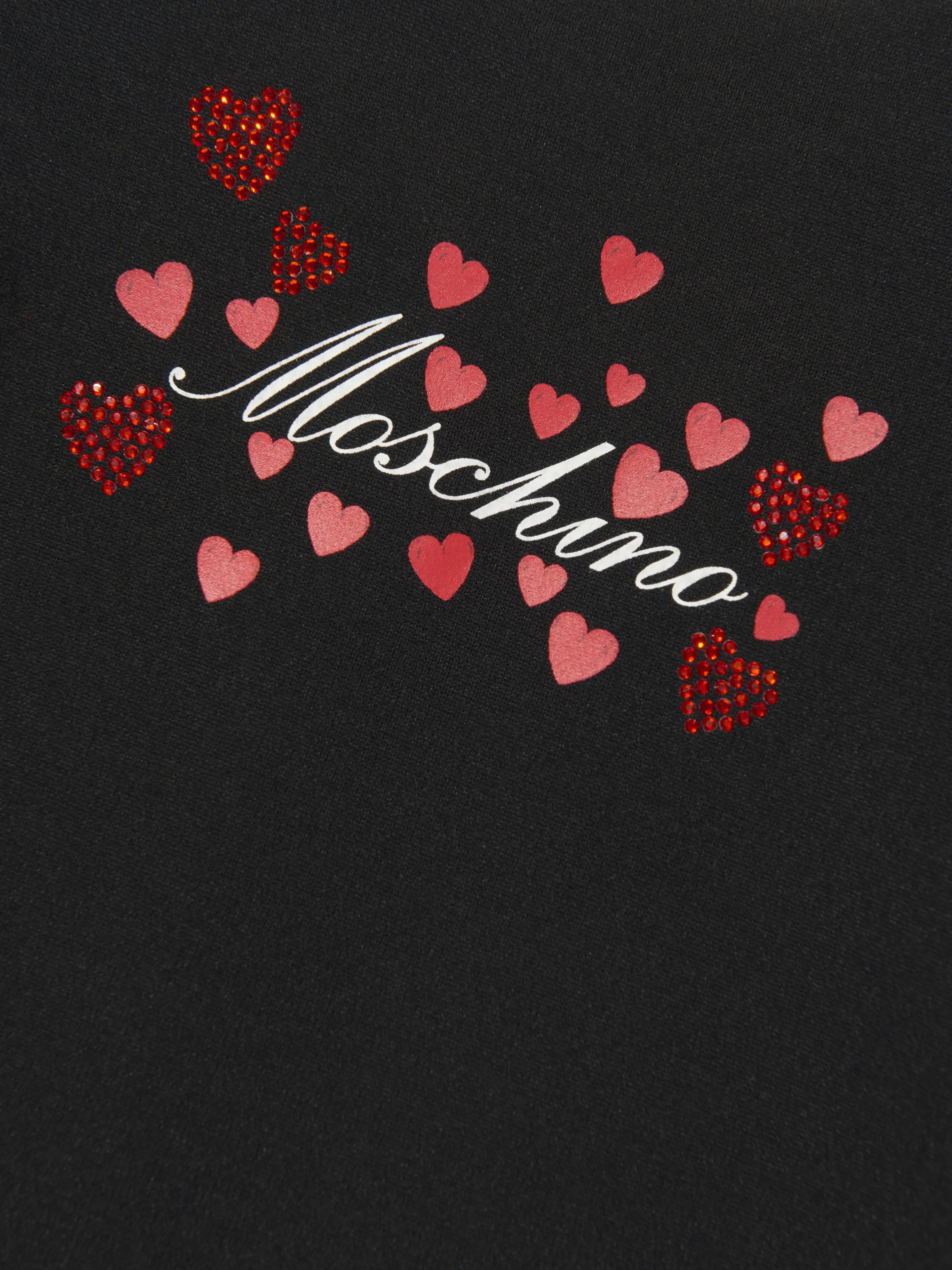 Moschino Mädchen Herzen Logo Kleid in Schwarz