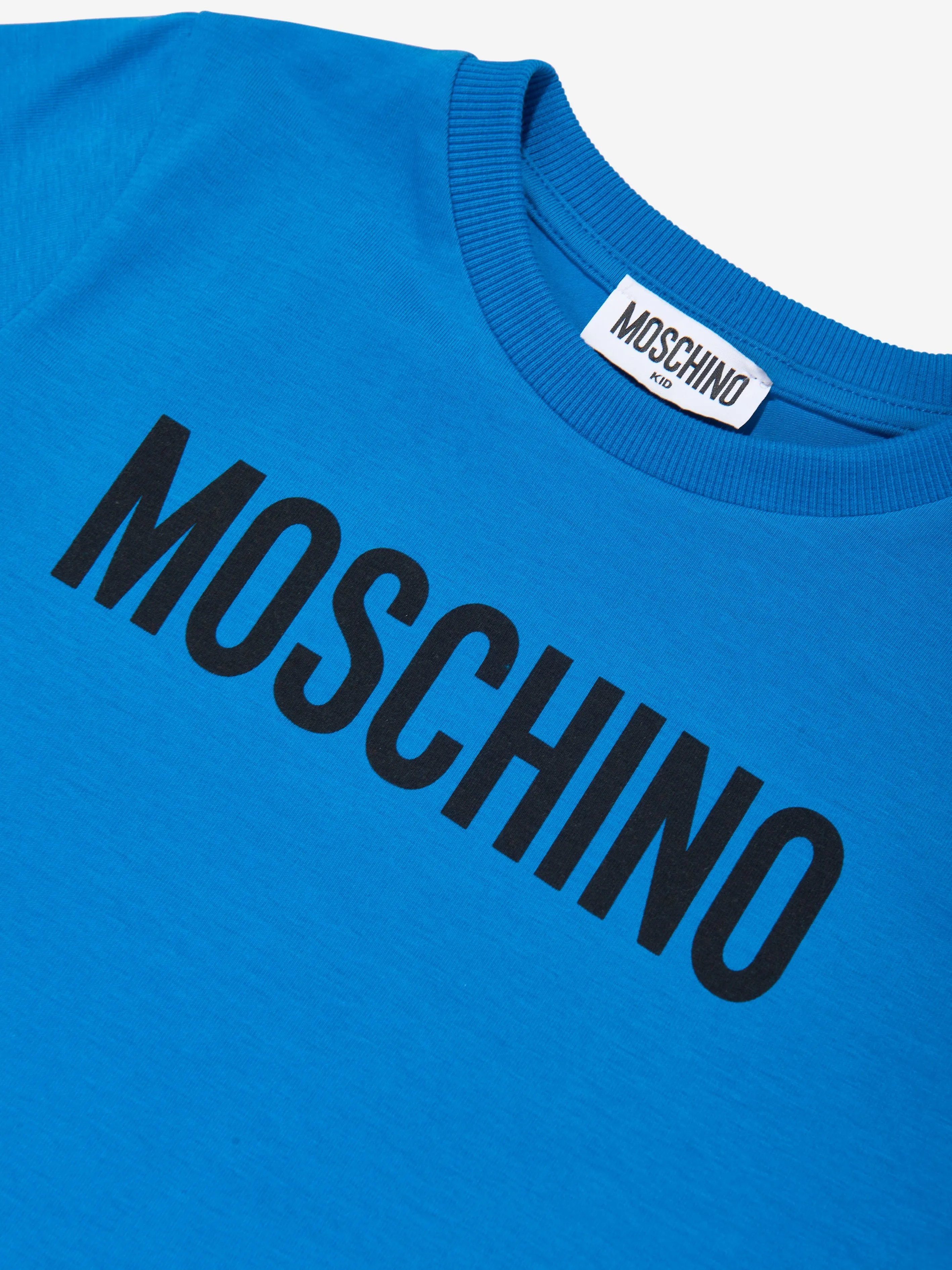 Moschino Kids Logo T-Shirt in Blau