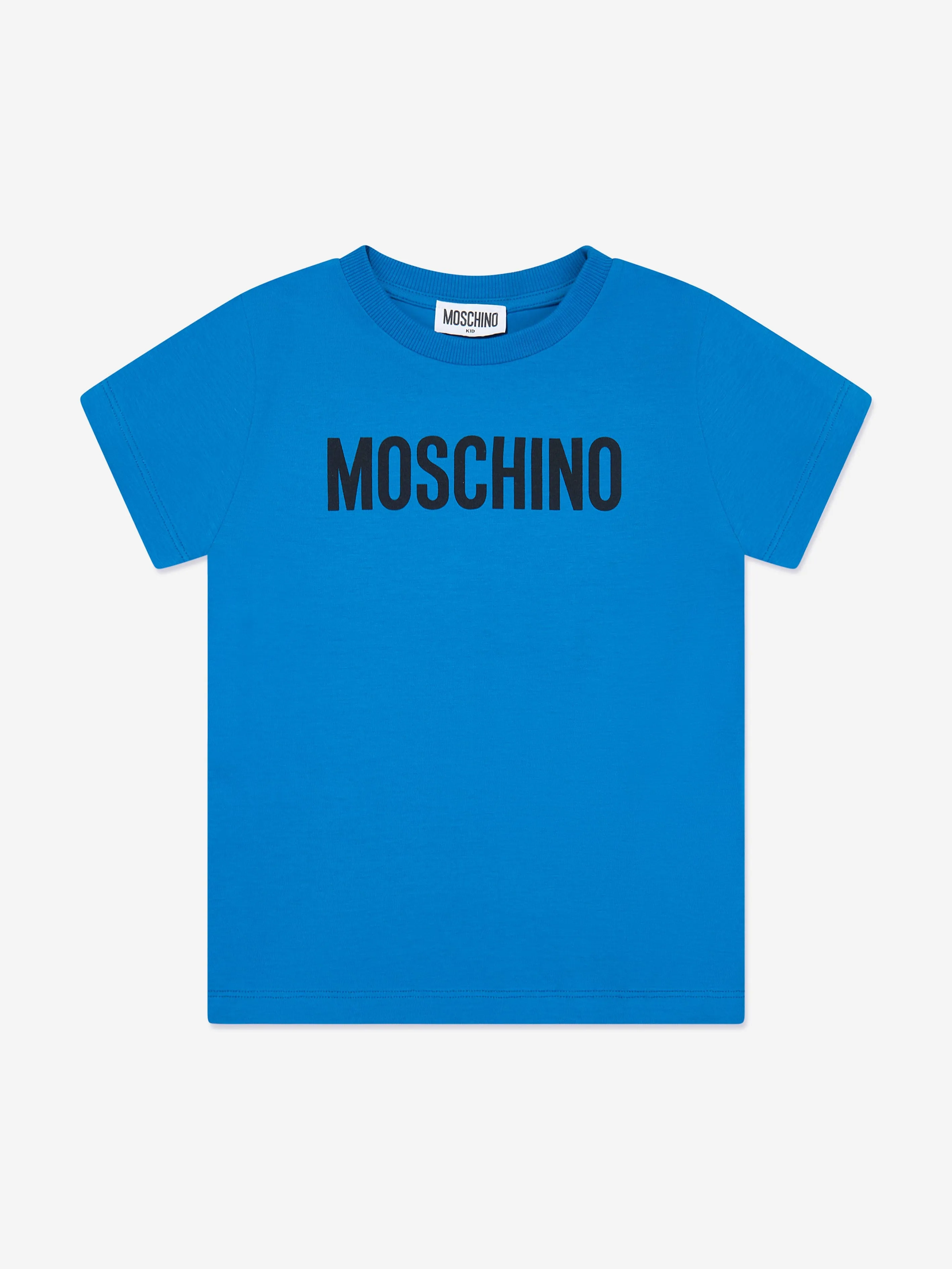 Moschino Kids Logo T-Shirt in Blau