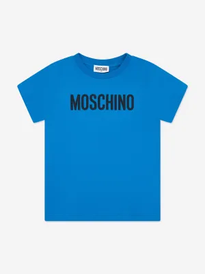 Moschino Kids Logo T-Shirt in Blau