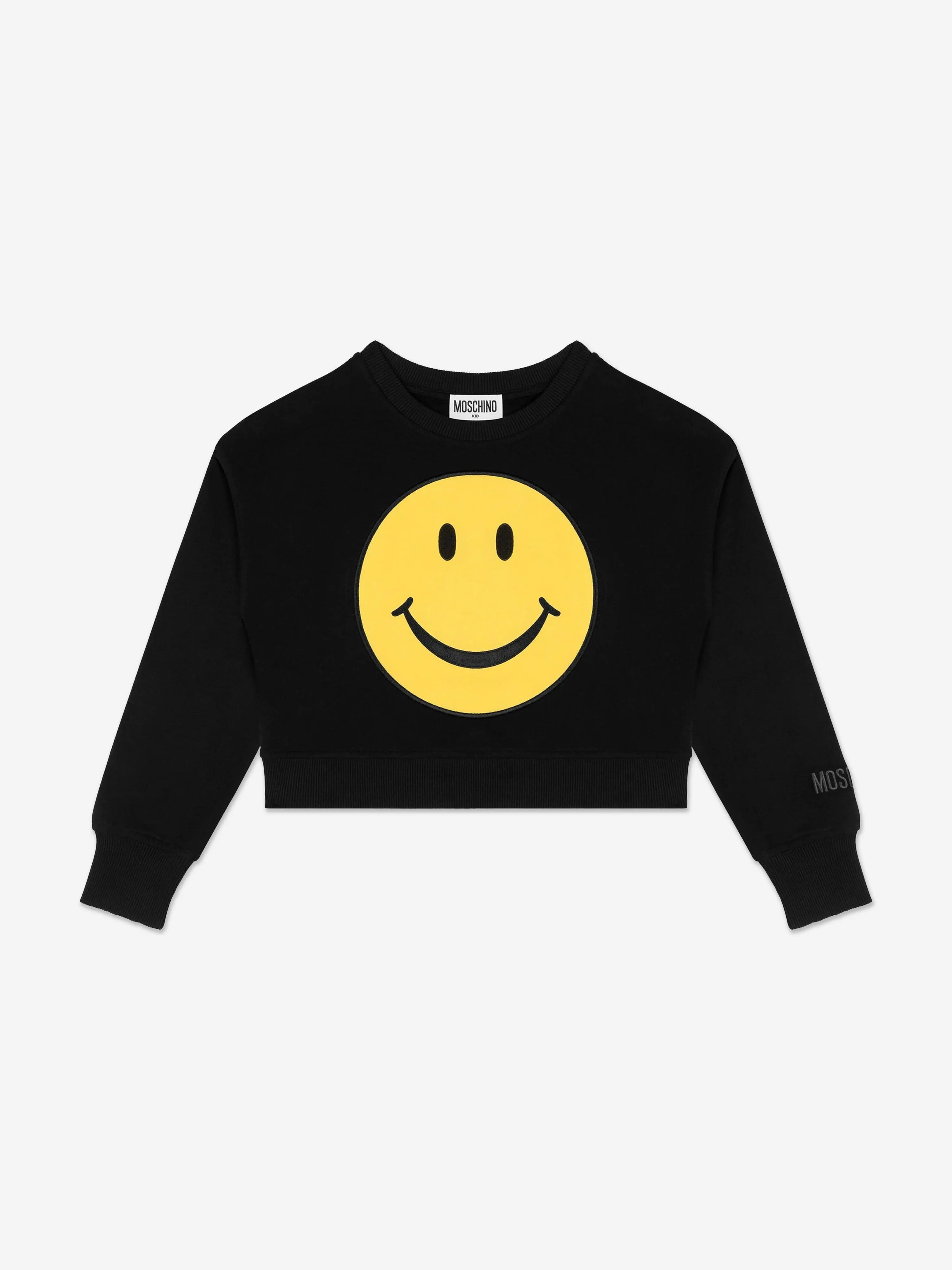 Moschino Kids Sweatshirt mit Smiley-Gesicht in Schwarz