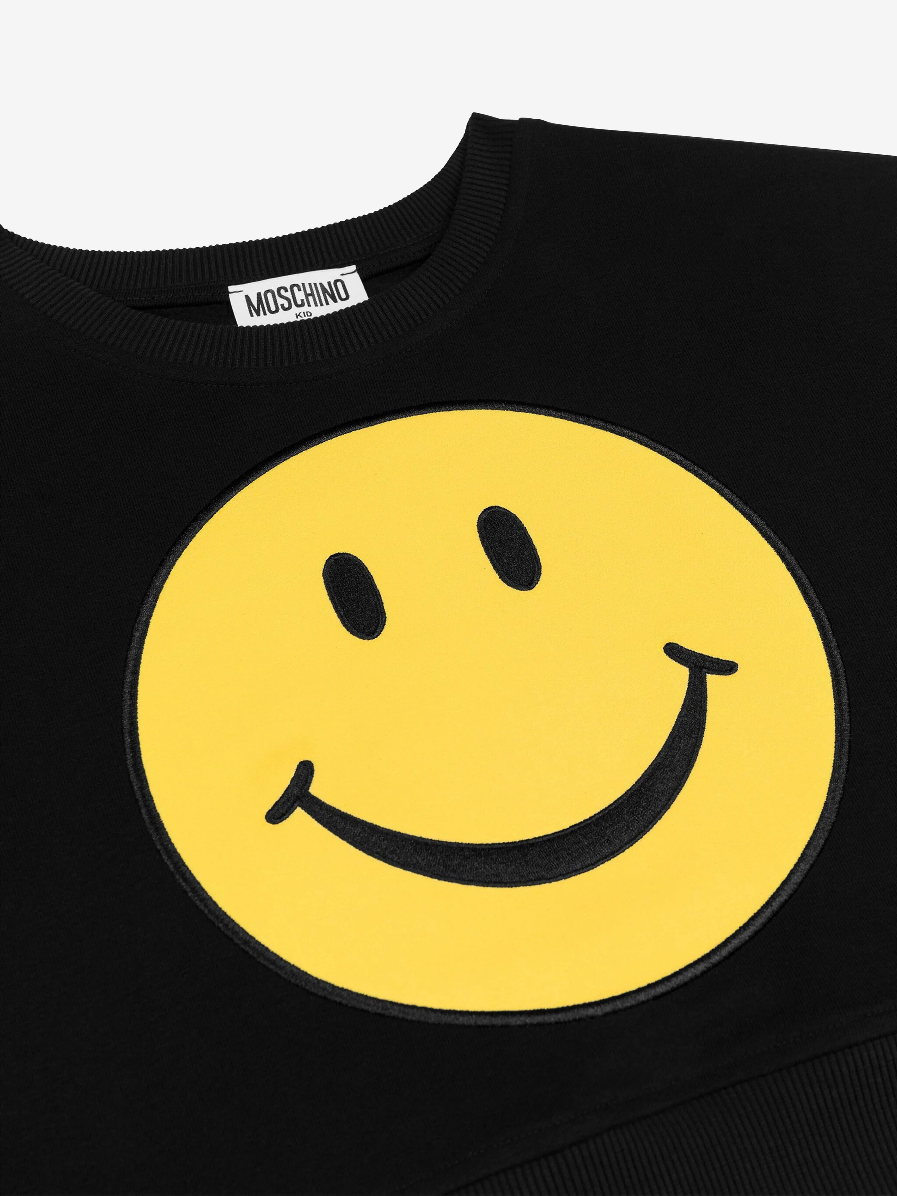 Moschino Kids Sweatshirt mit Smiley-Gesicht in Schwarz