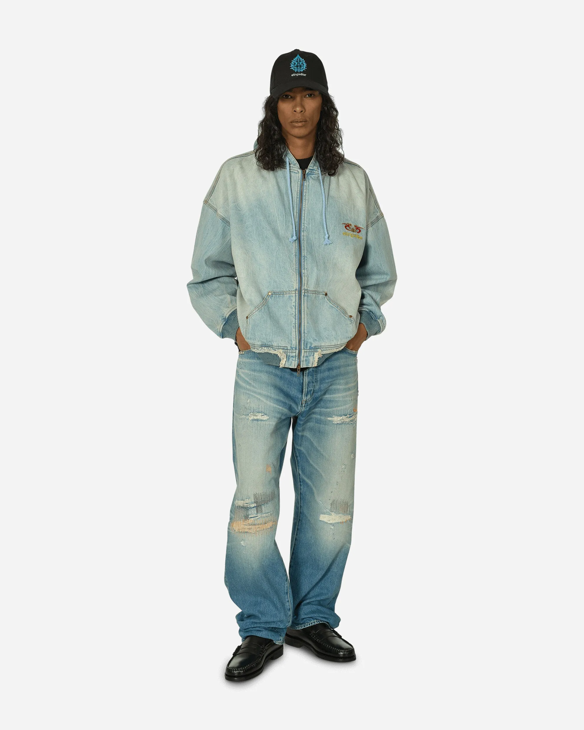 Moses Bomber Hoodie Vintage Blau