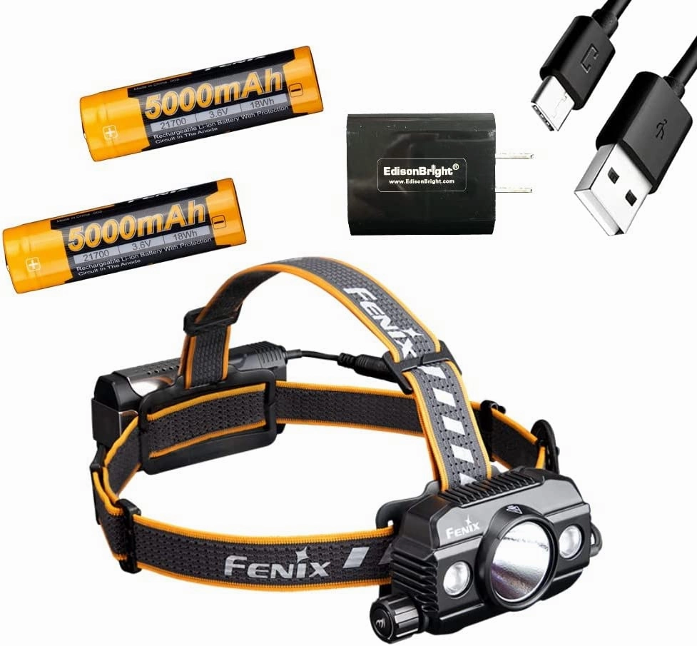 Provide Most Popular Fenix HP30R V2 3000 Lumen USB-C Rechargeable LED Headlamp, 2 X Fenix Rechargeable Batteries with EdisonBright USB Charging Adapter Bundle New Style are hot sale, bottom price, purchase our clearance Items with fast delivery and free sh