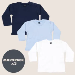 MRK Essentials -Ocean Blue 3 Pack long Sleeve T-Shirt Bundle cheap baby clothes online