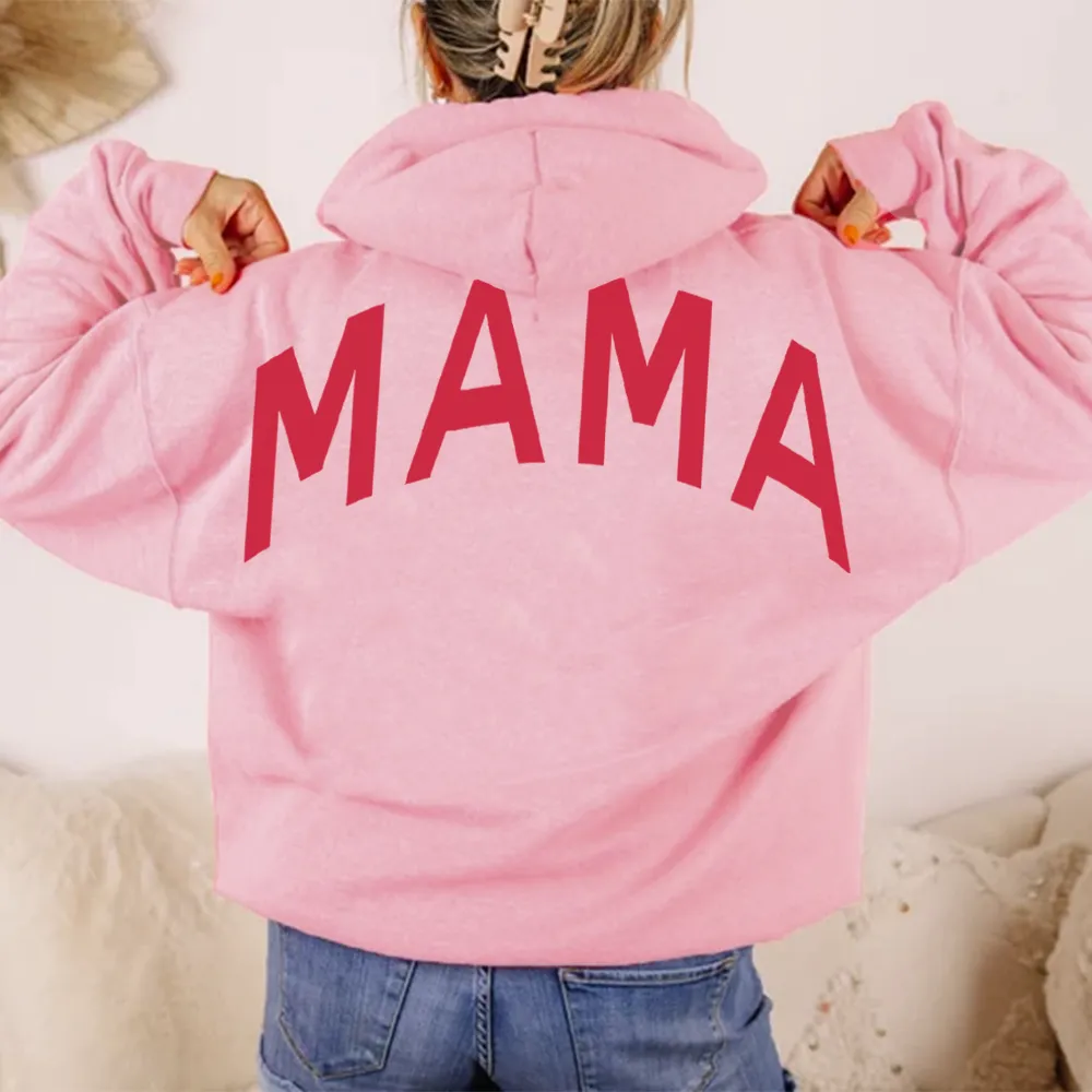 MRK Originals Mama Oversized Back Slogan Hoodie mum jeans promo