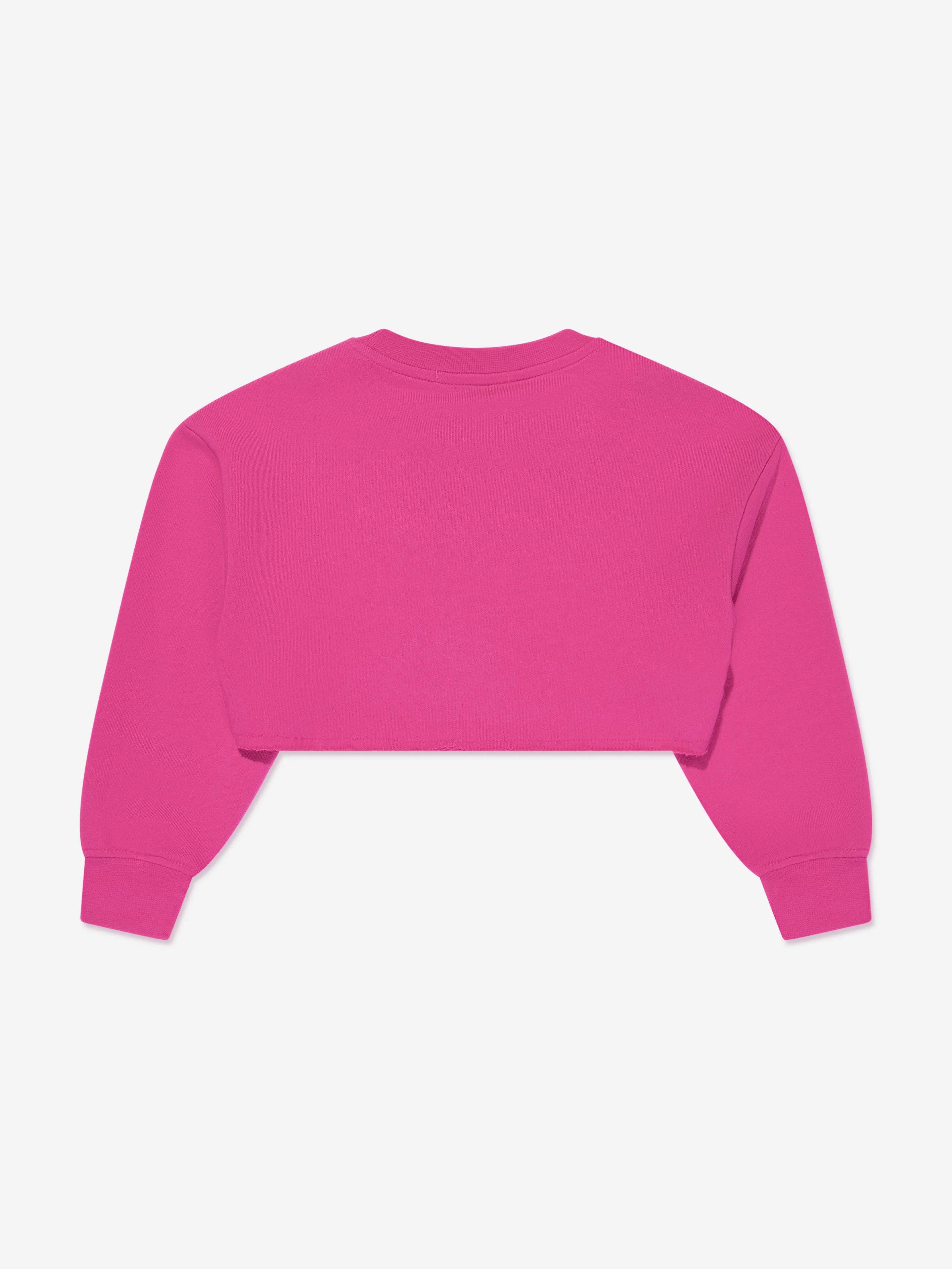 MSGM Mädchen Pink Crop-Logo-Sweatshirt